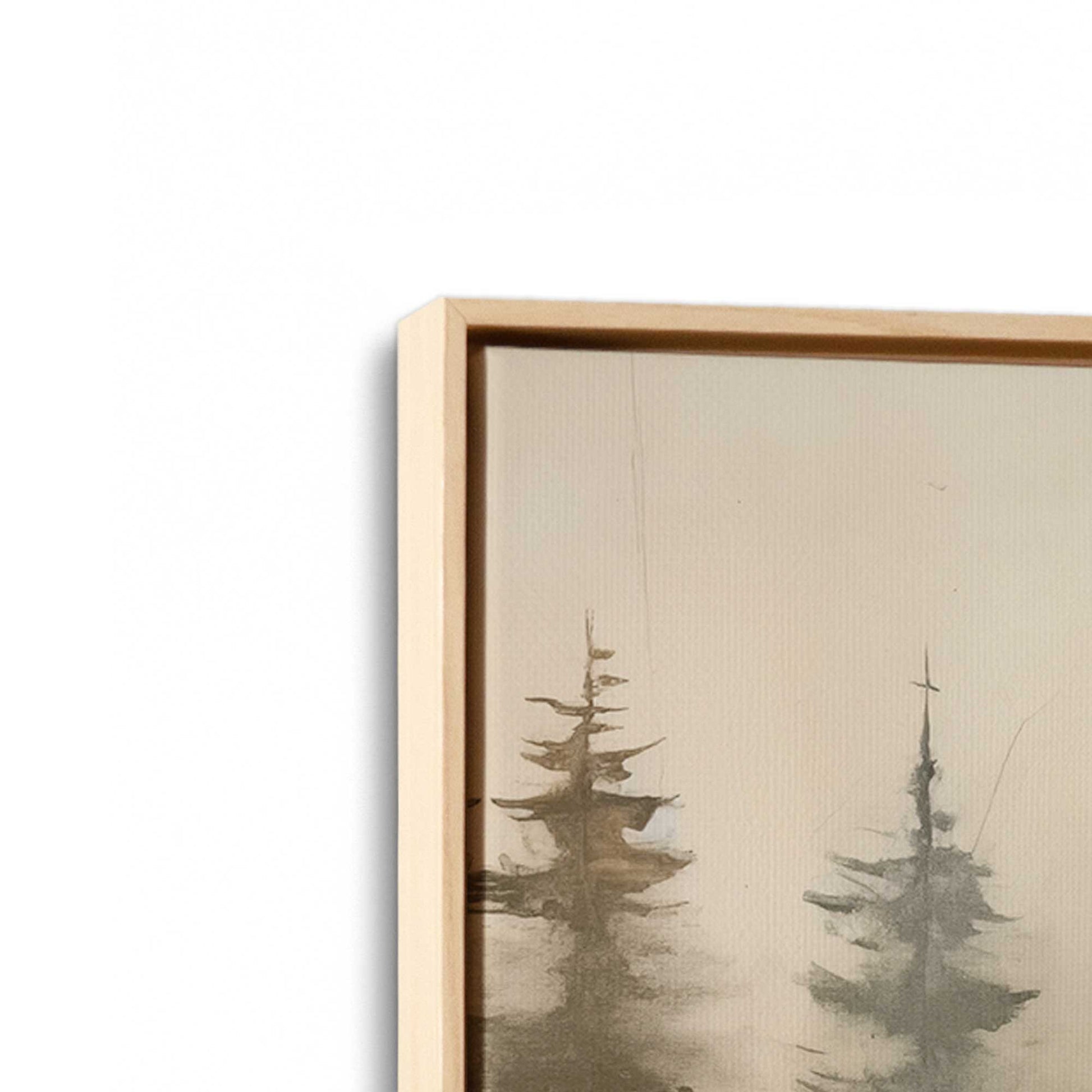 [Color:American Maple], Picture of art in a American Maple frame at an angle