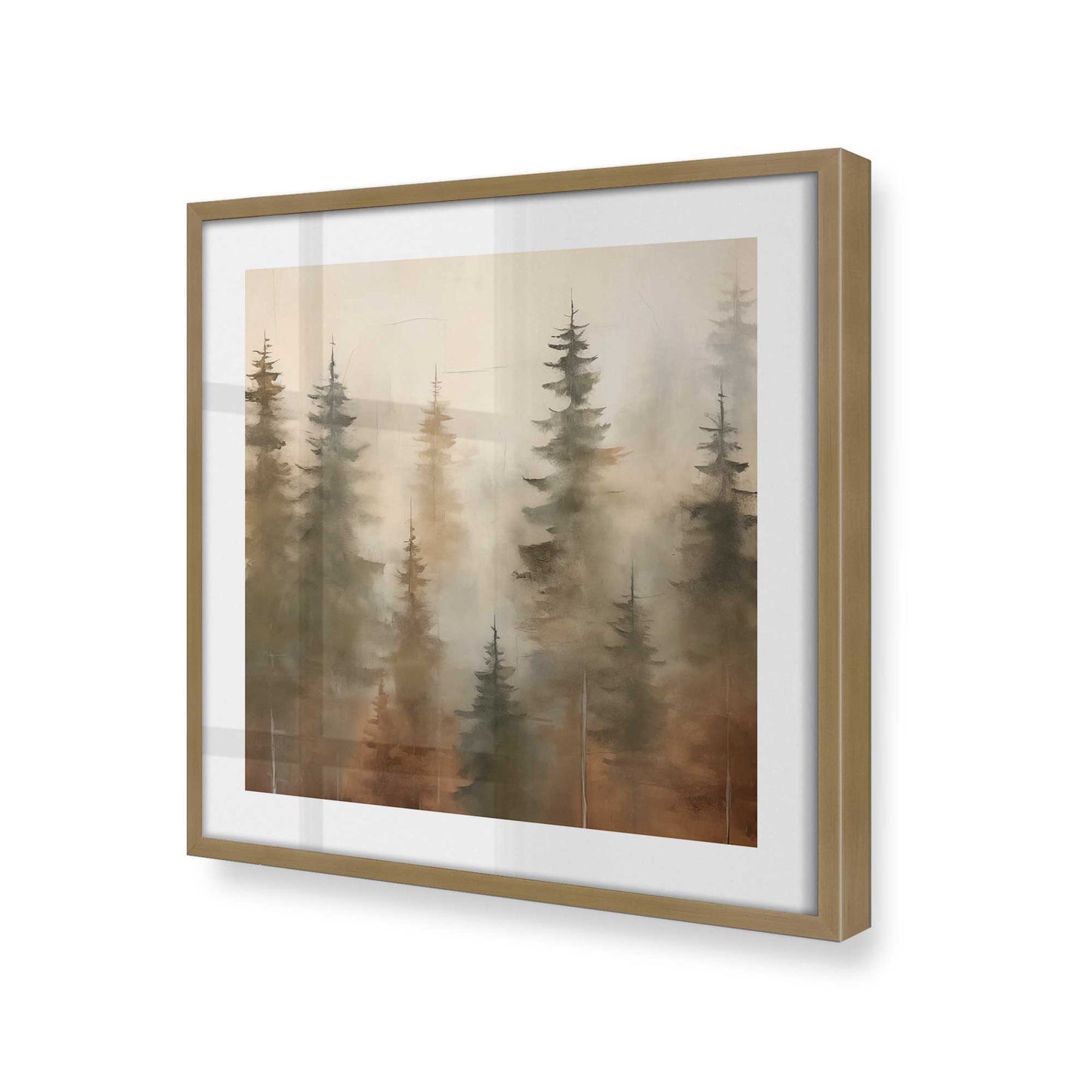 [Color:Brushed Gold], Picture of art in a Brushed Gold frame at an angle