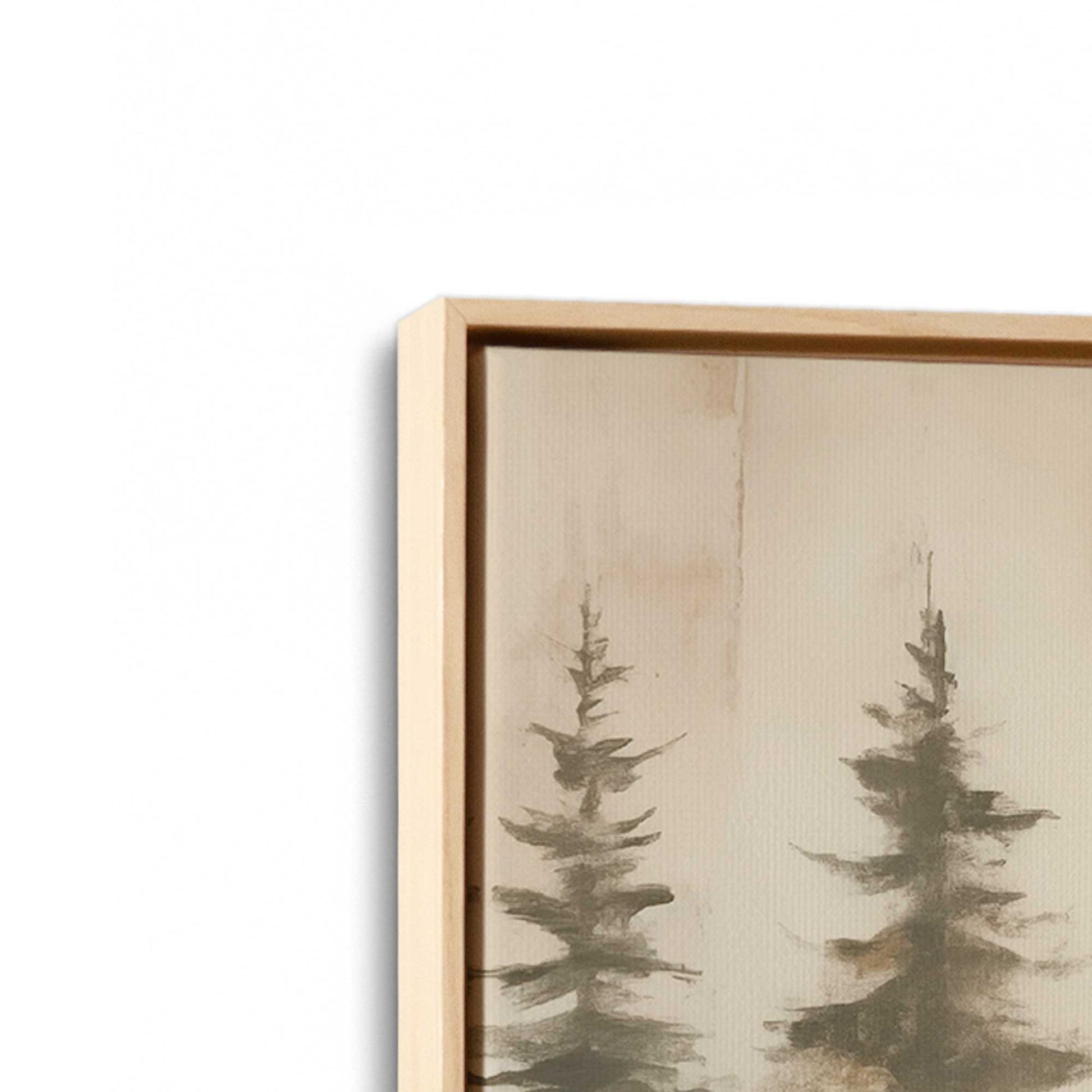 [Color:American Maple], Picture of art in a American Maple frame at an angle