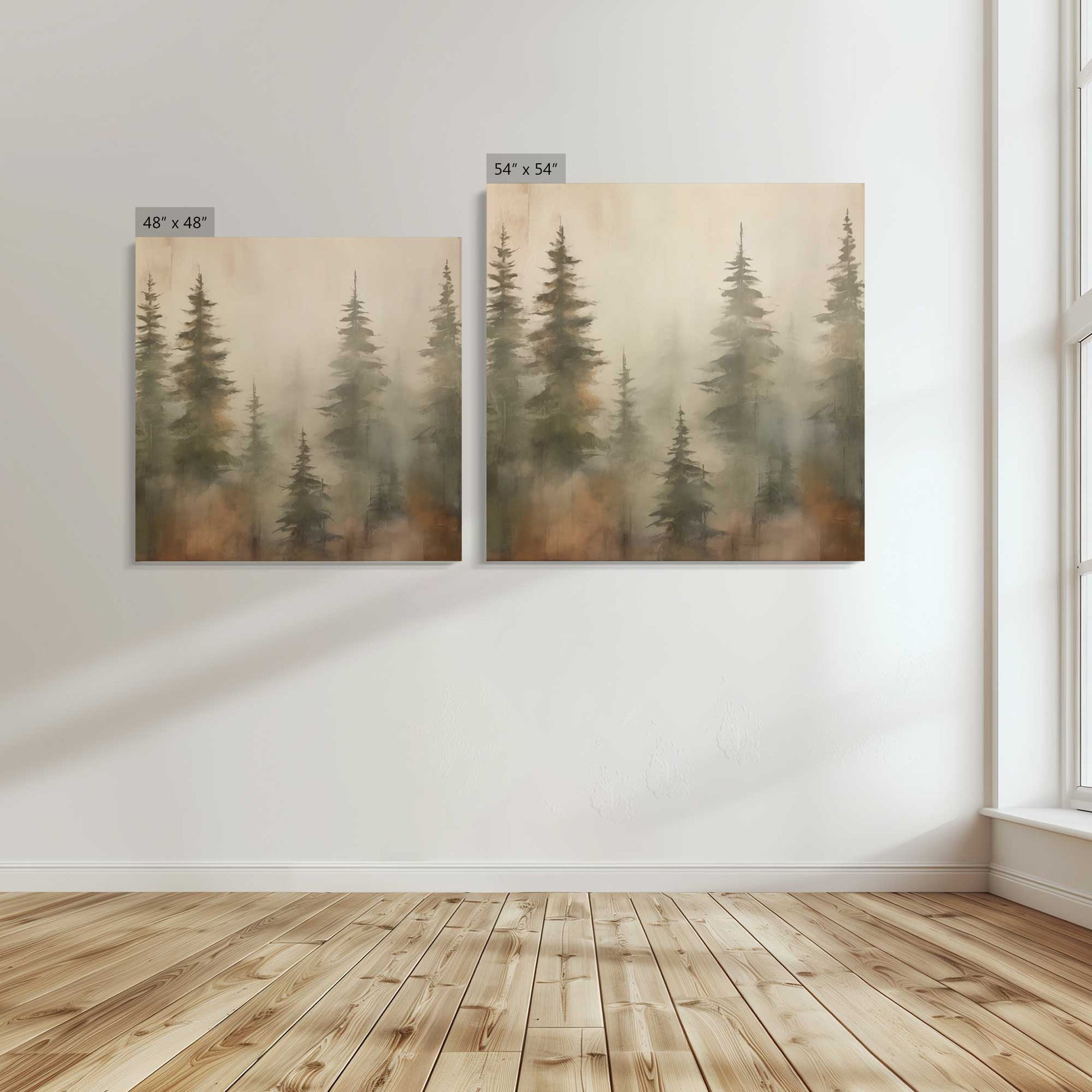 [Color:Stretched Canvas], Image showing the size comparisons