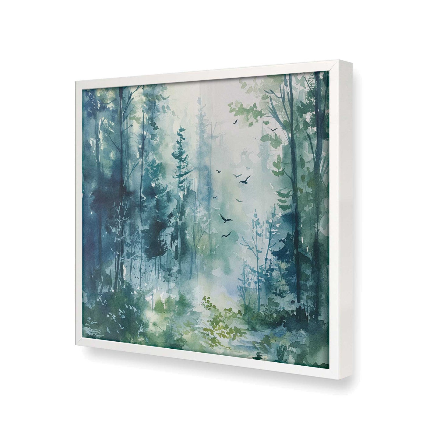 [Color:Opaque White], Picture of art in a Opaque White frame at an angle