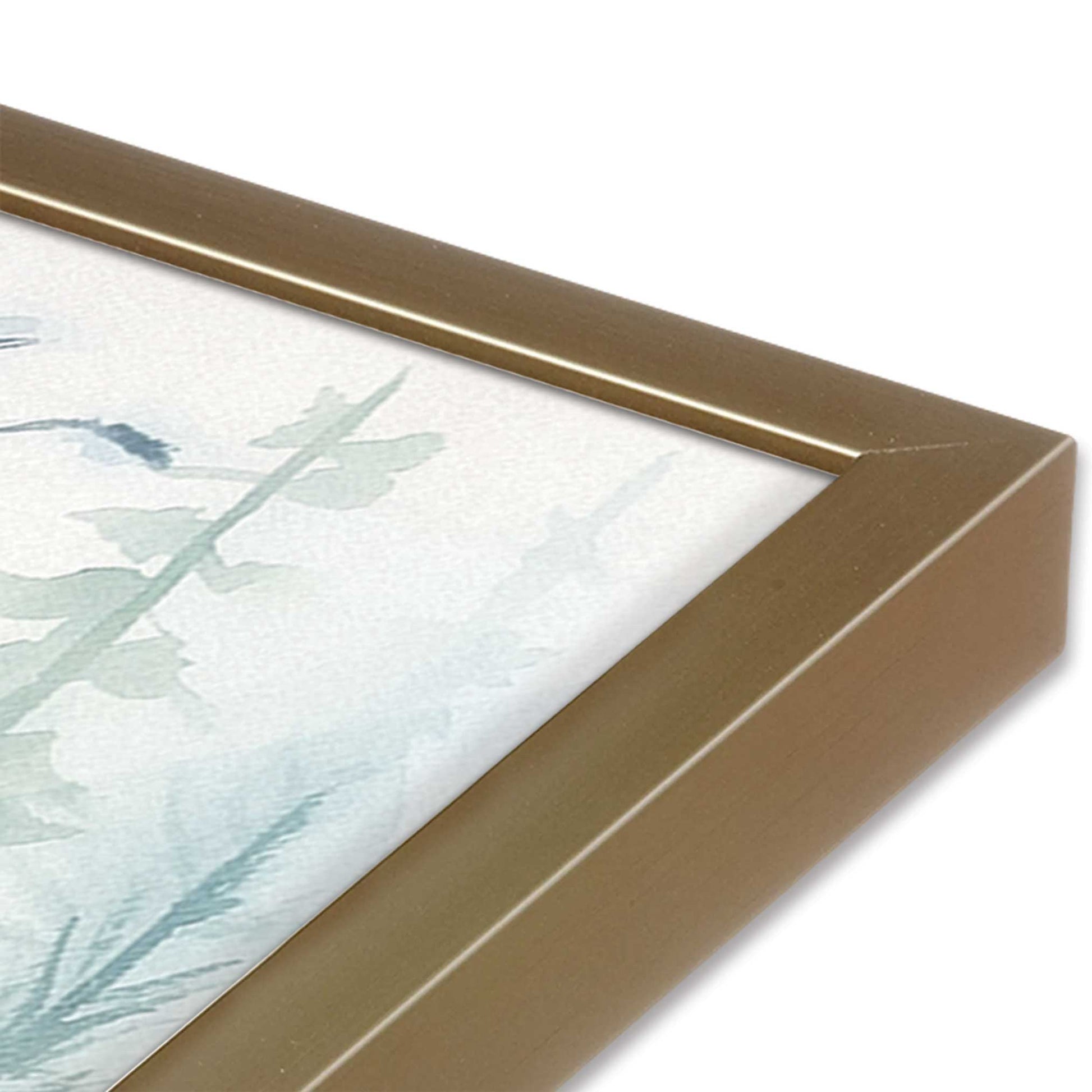 [Color:Brushed Gold], Picture of art in a Brushed Gold frame at an angle