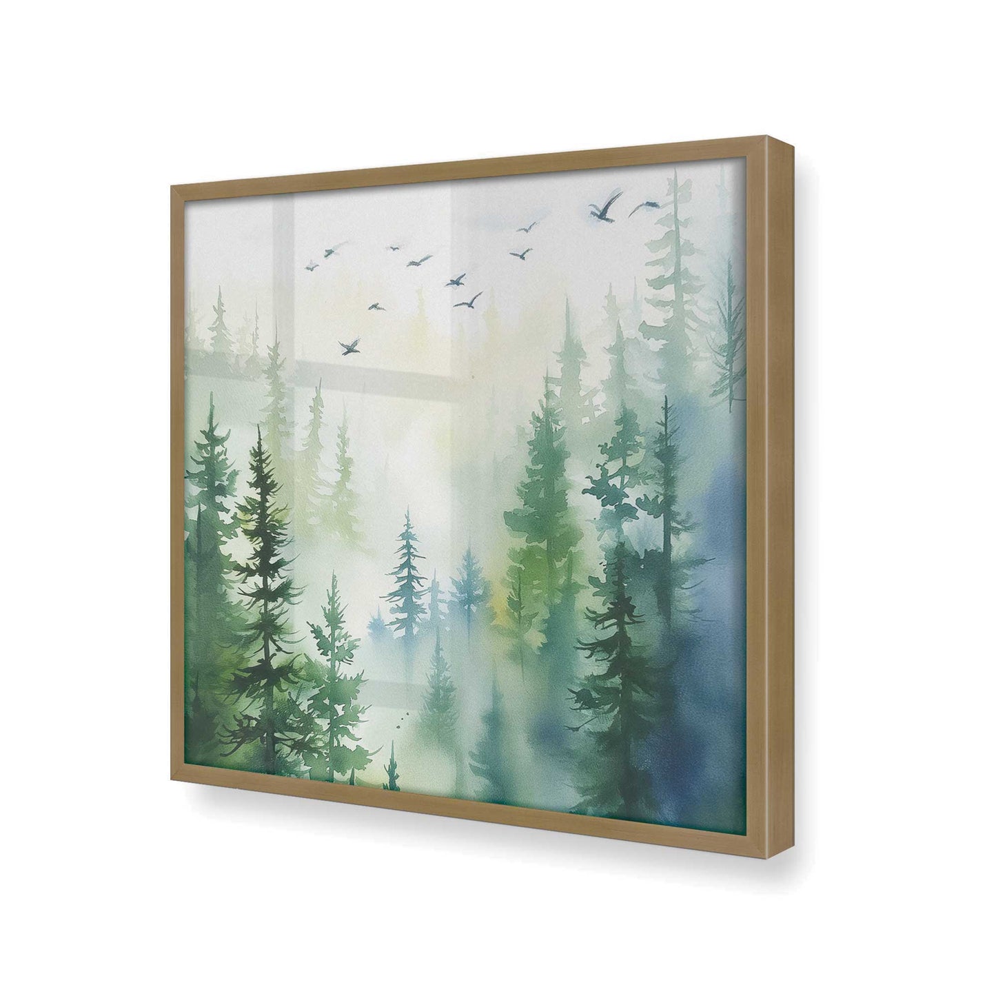 [Color:Brushed Gold], Picture of art in a Brushed Gold frame at an angle