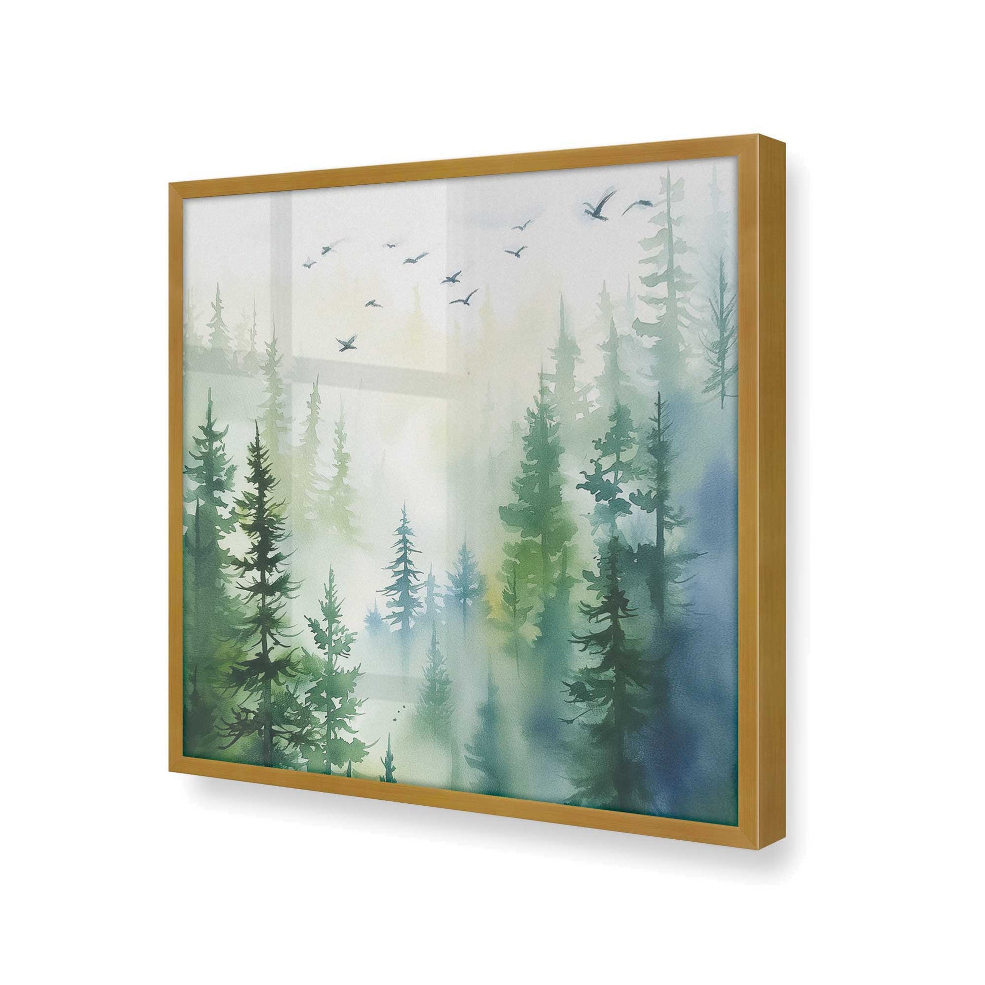 [Color:Polished Gold], Picture of art in a Polished Gold frame at an angle