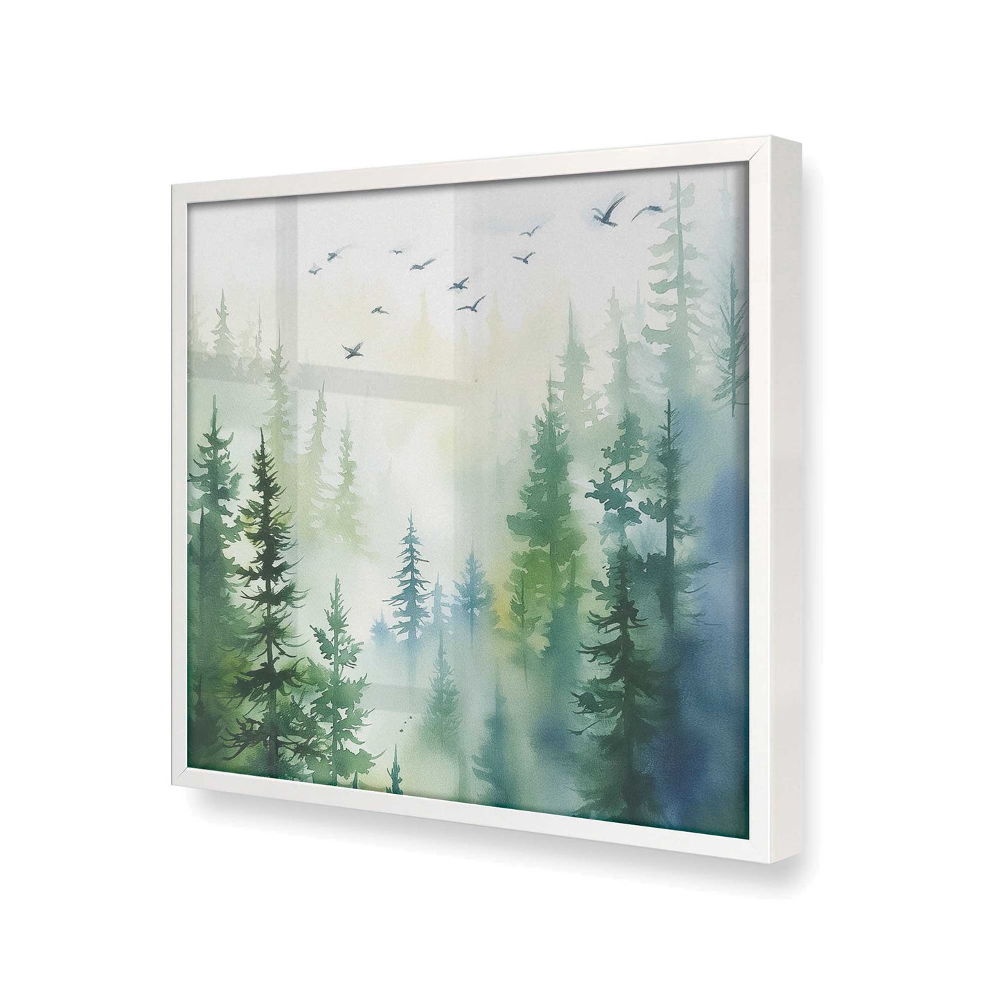 [Color:Opaque White], Picture of art in a Opaque White frame at an angle