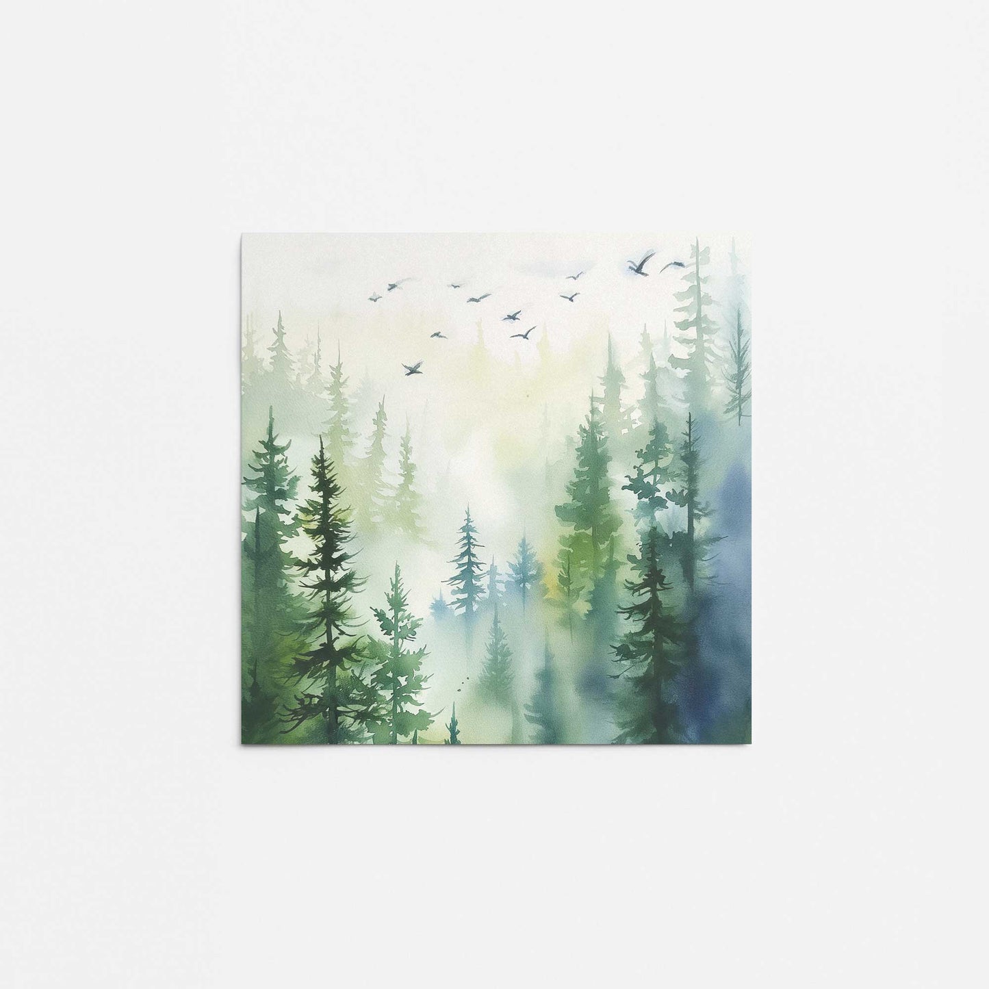 Woodland Birds in Mist I Promotional Rolled Print