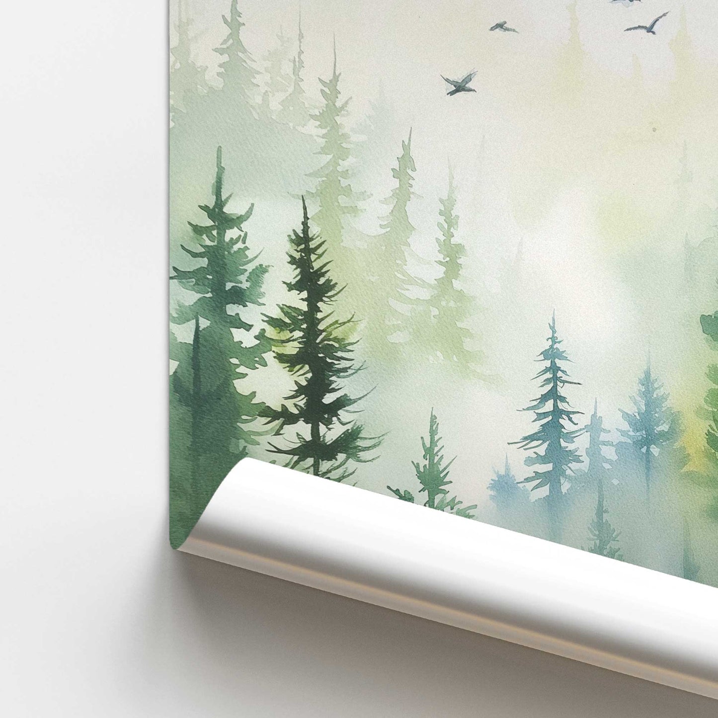 Woodland Birds in Mist I Promotional Rolled Print