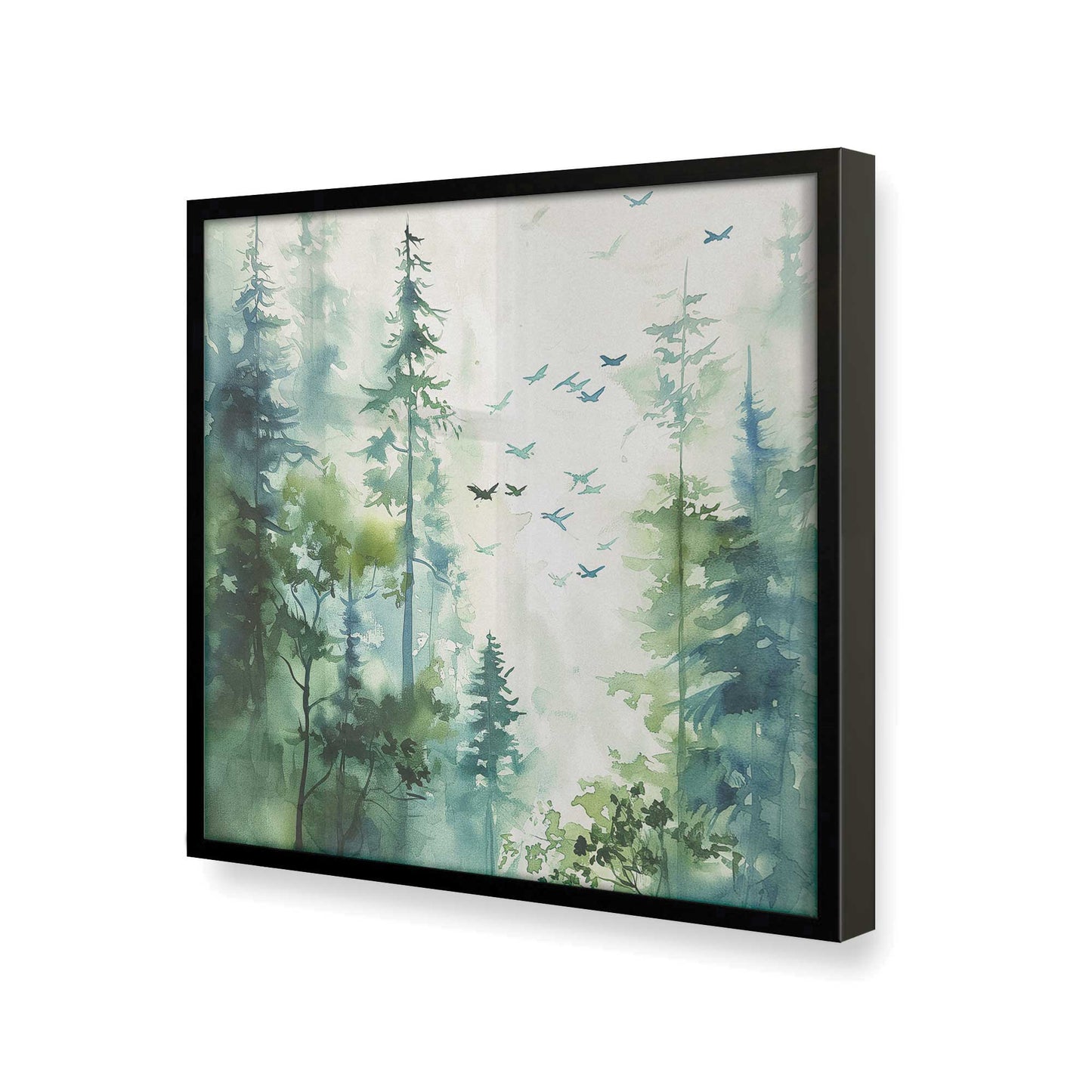 [Color:Satin Black], Picture of art in a Satin Black frame at an angle