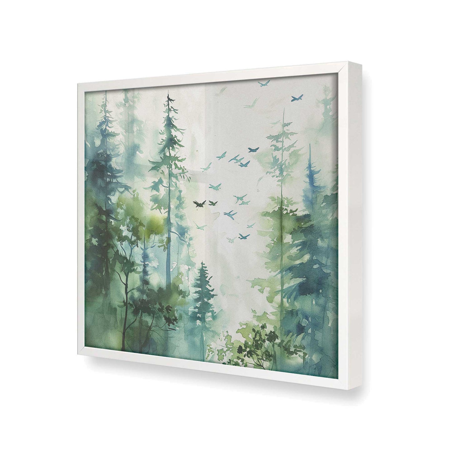 [Color:Opaque White], Picture of art in a Opaque White frame at an angle