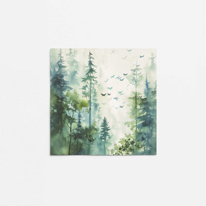 Woodland Birds in Mist II Promotional Rolled Print