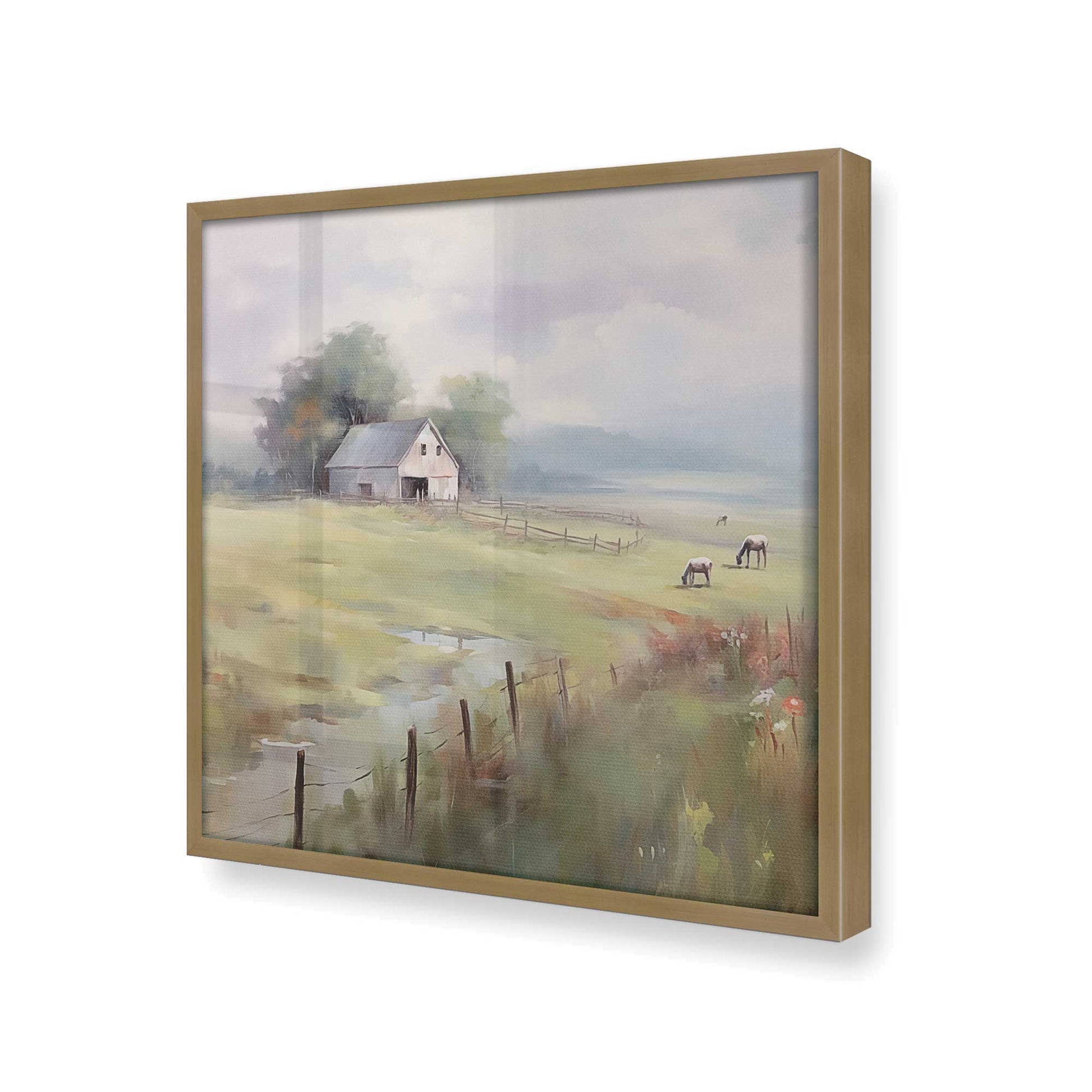 [Color:Brushed Gold], Picture of art in a Brushed Gold frame of the corner