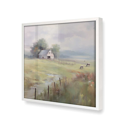 [Color:Opaque White], Picture of art in a Opaque White frame at an angle