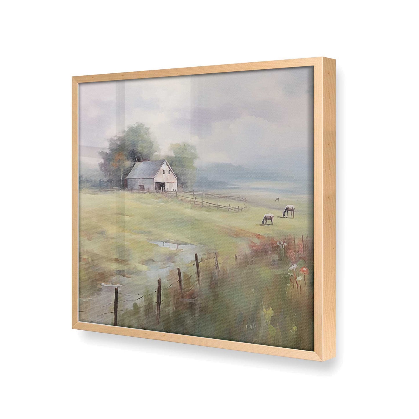 [Color:Raw Maple], Picture of art in a Raw Maple frame at an angle