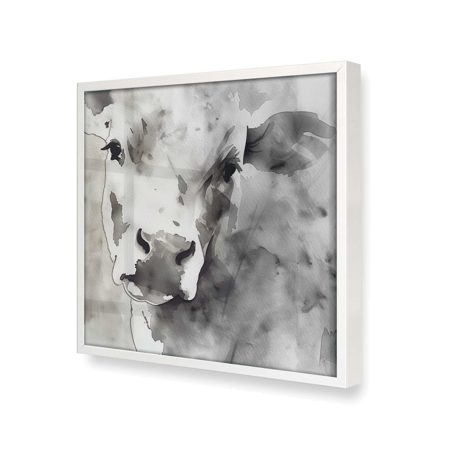 [Color:Opaque White], Picture of art in a Opaque White frame at an angle