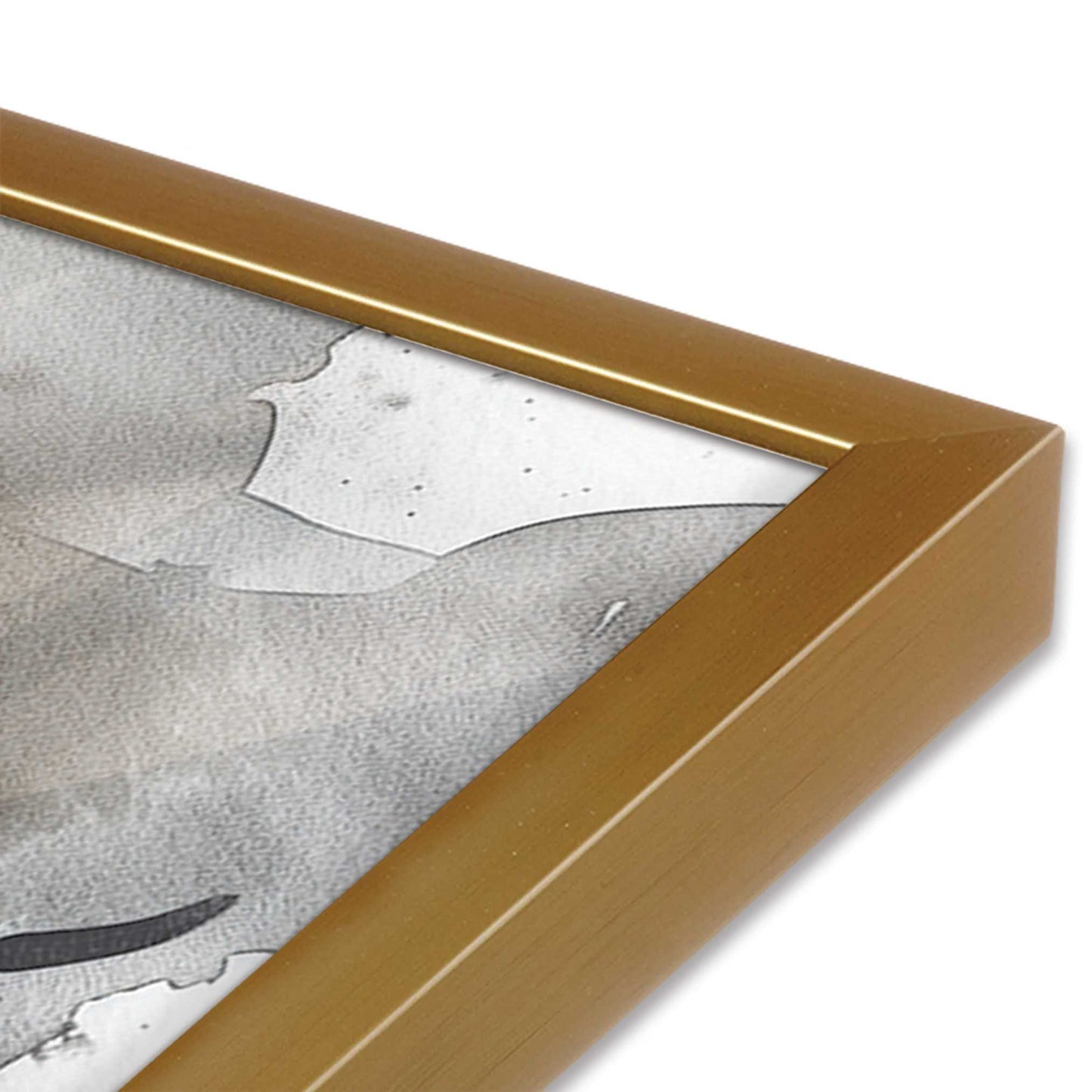 [Color:Polished Gold], Picture of art in a Polished Gold frame at an angle