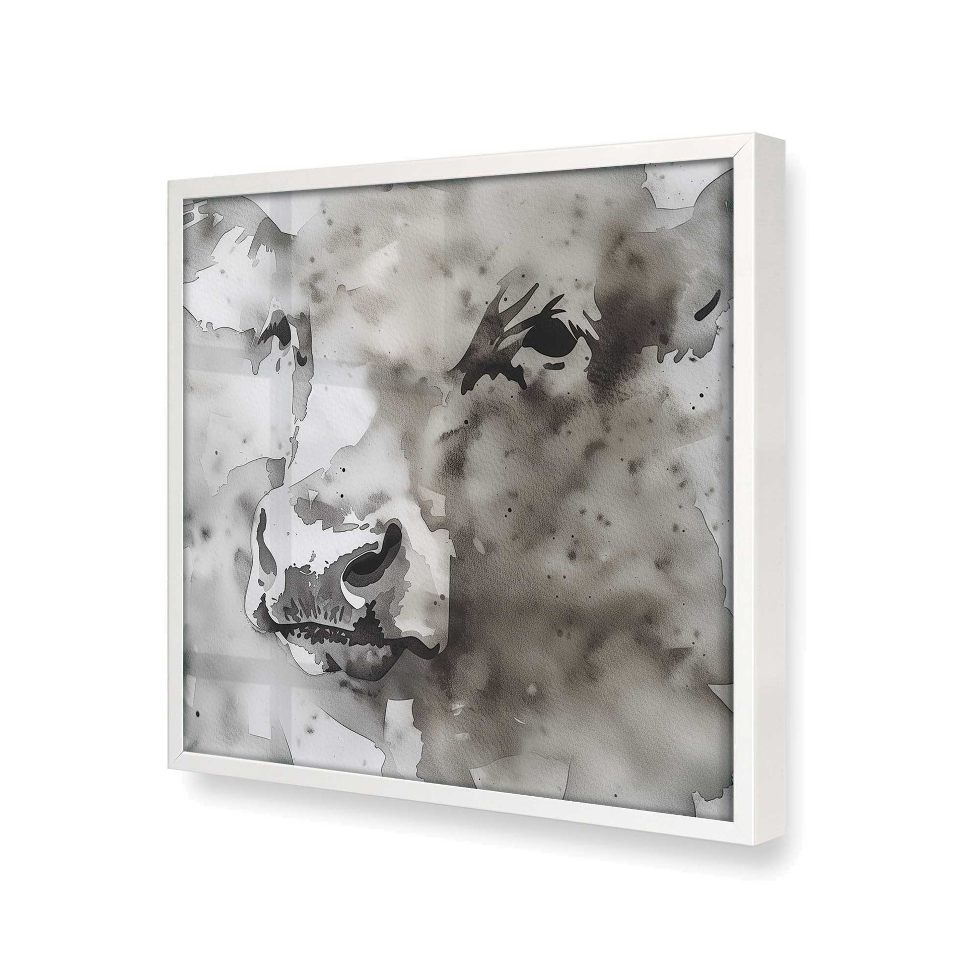 [Color:Opaque White], Picture of art in a Opaque White frame at an angle