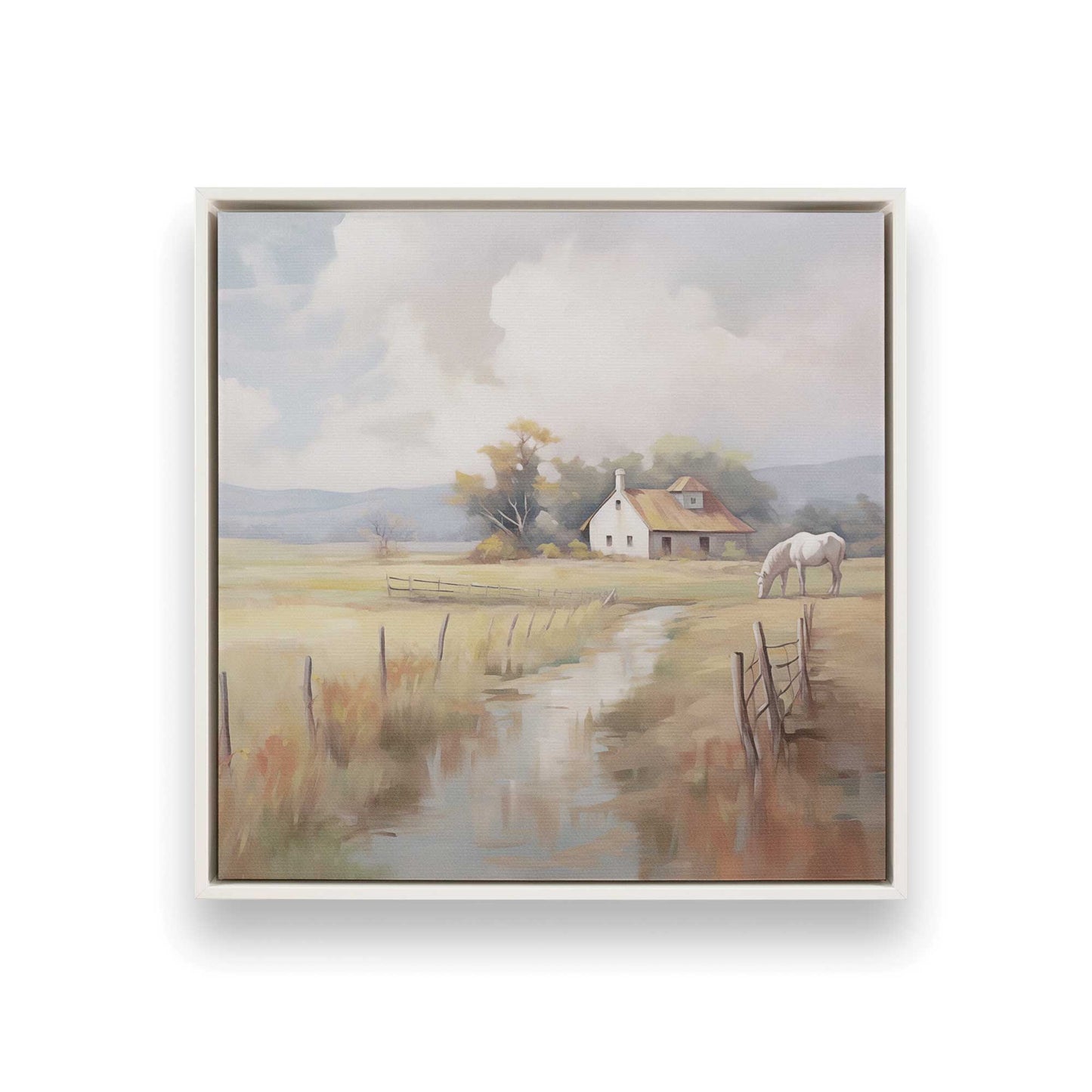 [Color:Opaque White], Picture of art in a White frame