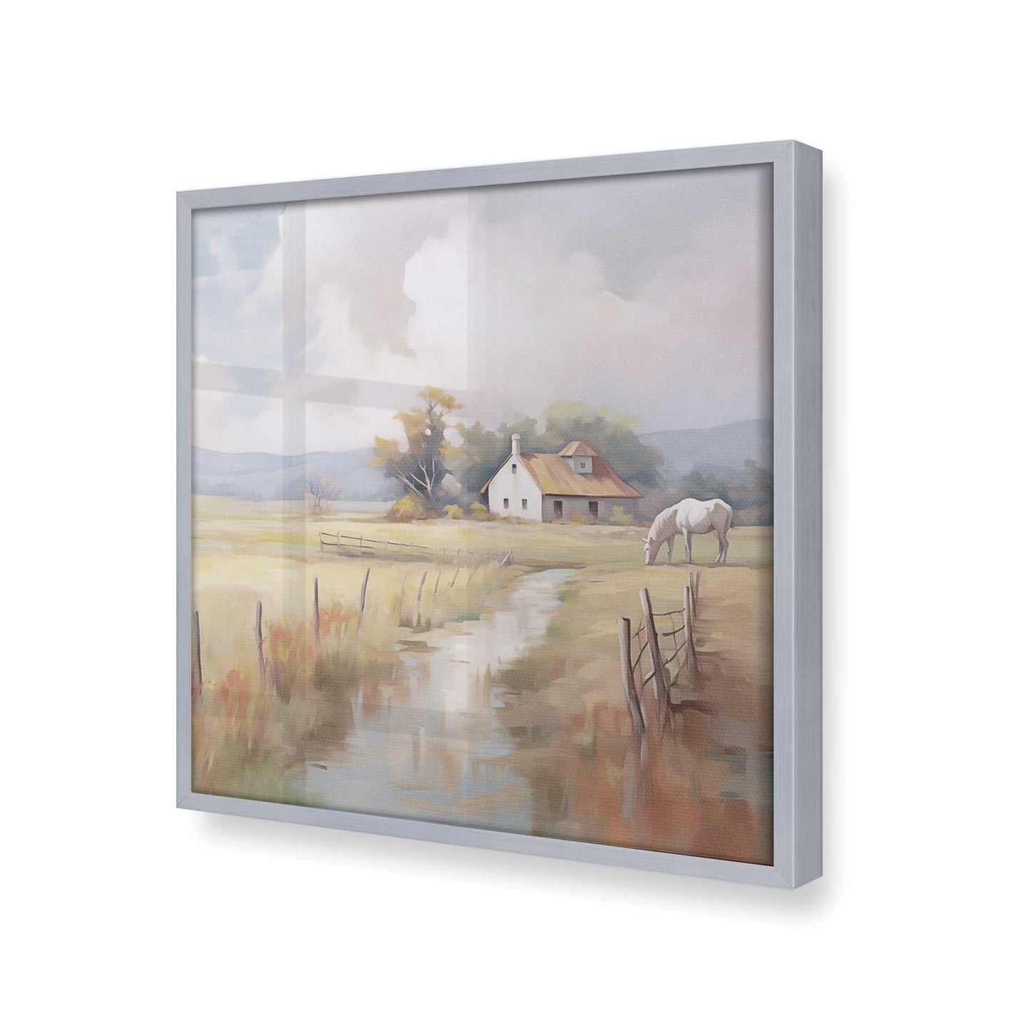 [Color:Polished Chrome], Picture of art in a Polished Chrome frame at an angle