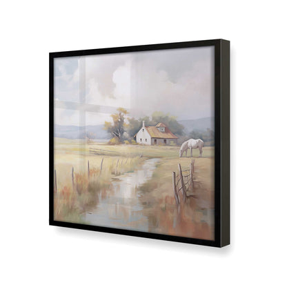 [Color:Satin Black], Picture of art in a Satin Black frame at an angle