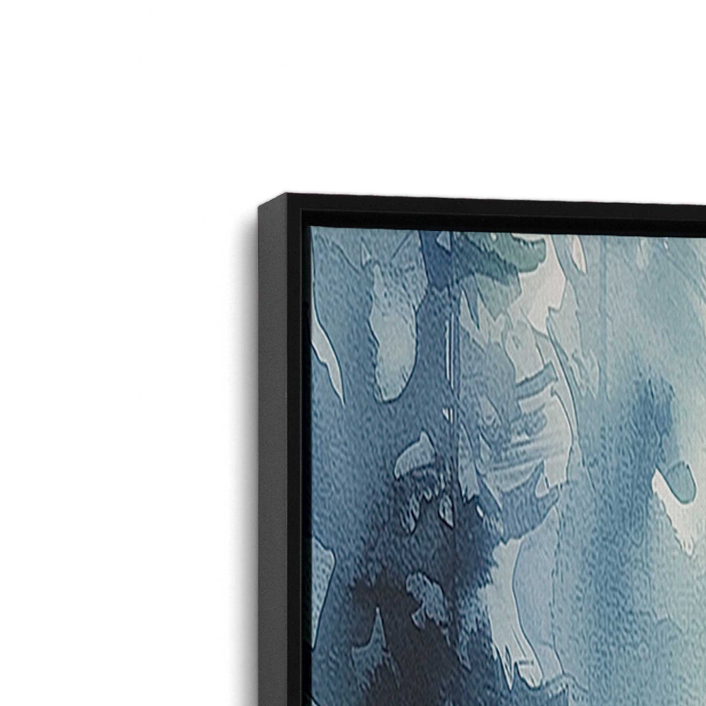 [Color:Satin Black], Picture of art in a Satin Black frame at an angle