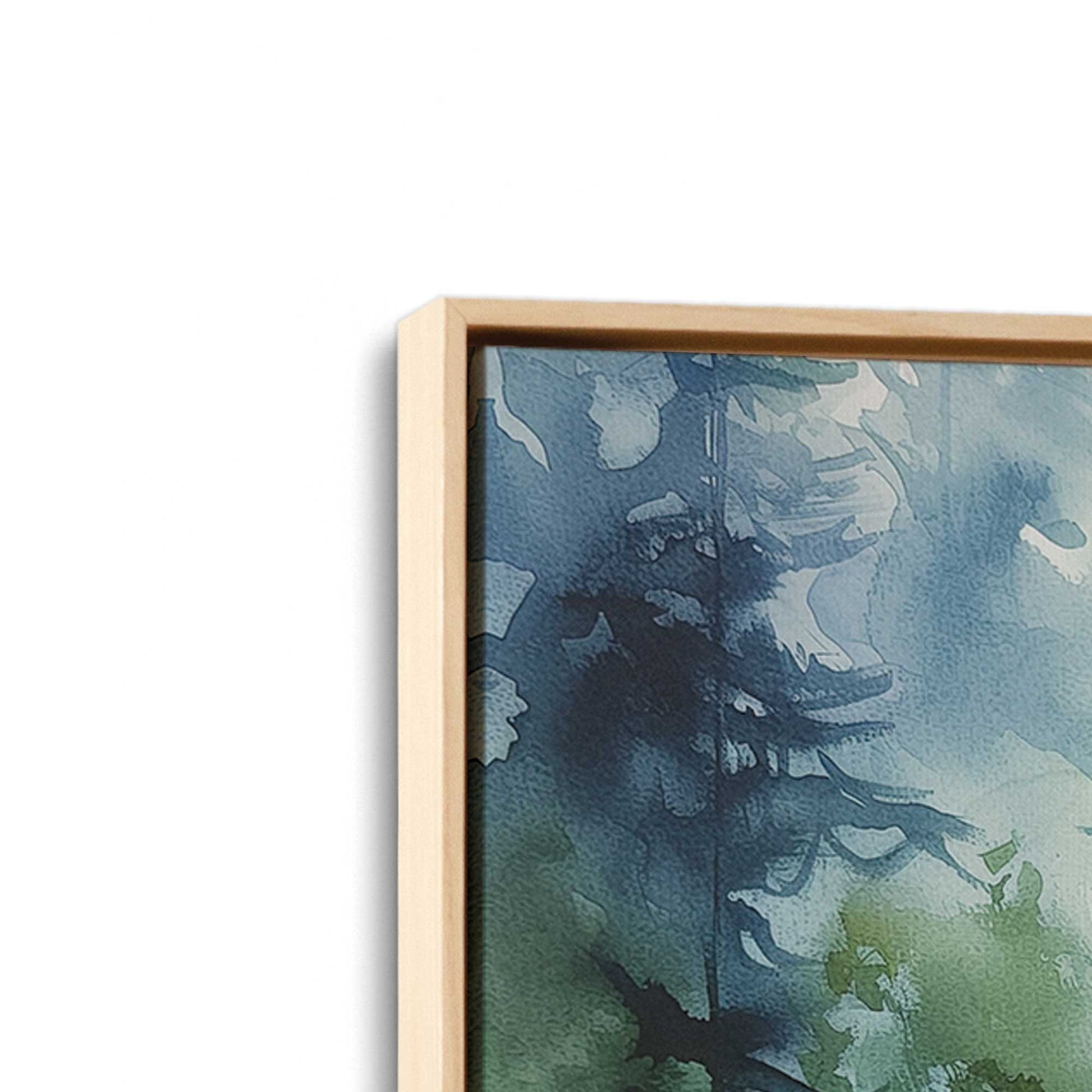 [Color:American Maple], Picture of art in a American Maple frame at an angle