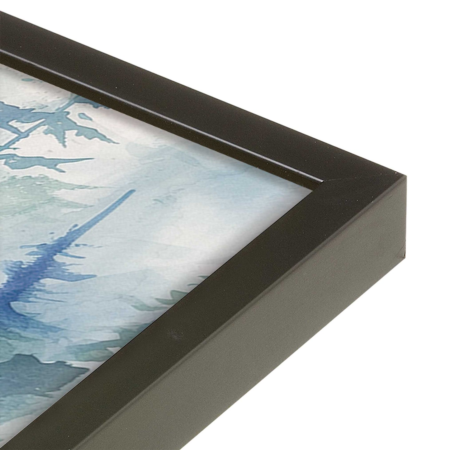 [Color:Satin Black], Picture of art in a Satin Black frame of the corner