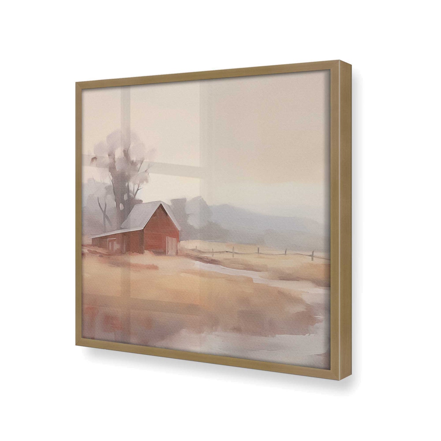 [Color:Brushed Gold], Picture of art in a Brushed Gold frame at an angle