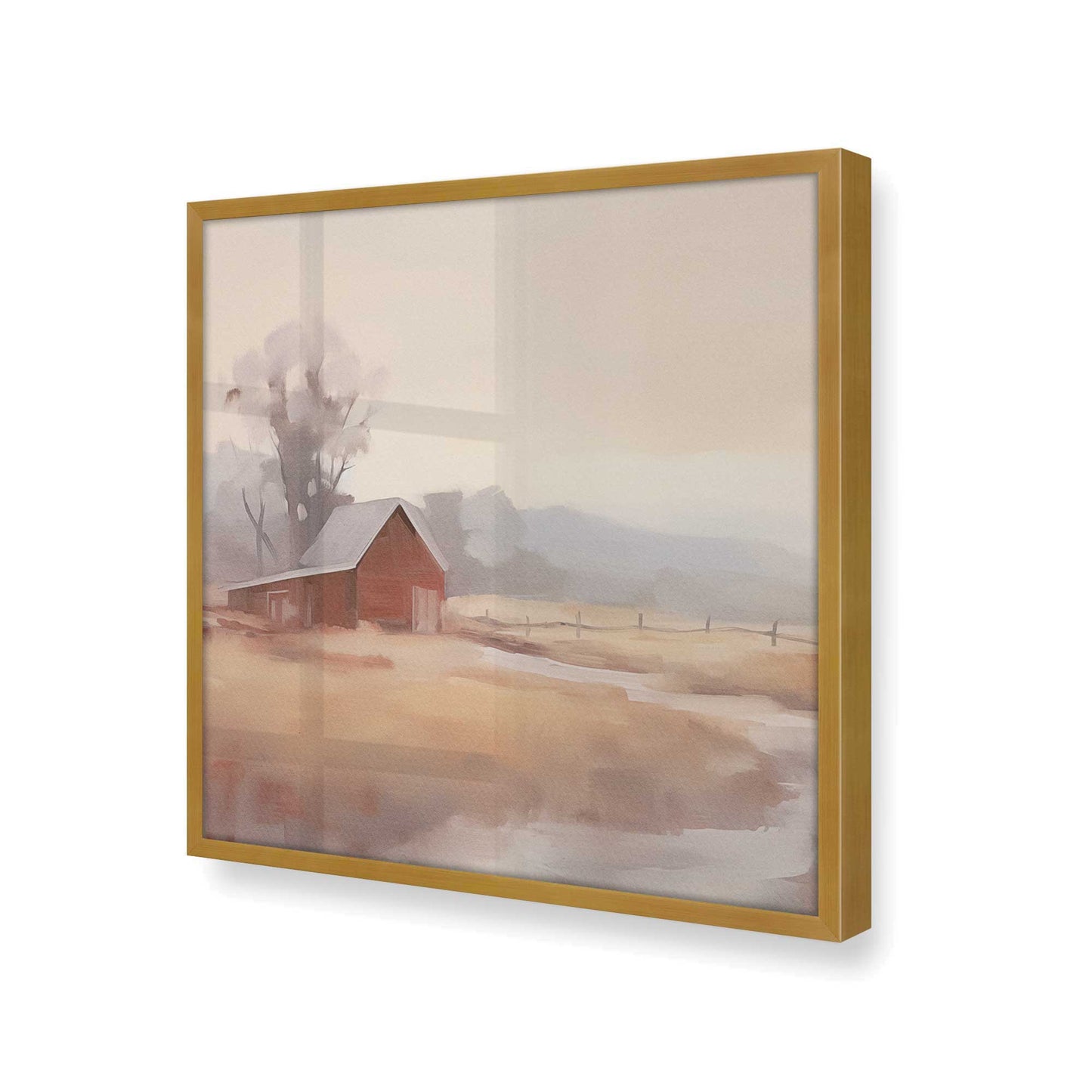 [Color:Polished Gold], Picture of art in a Polished Gold frame at an angle