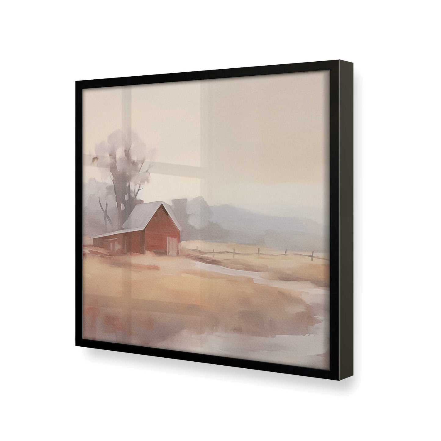 [Color:Satin Black], Picture of art in a Satin Black frame at an angle