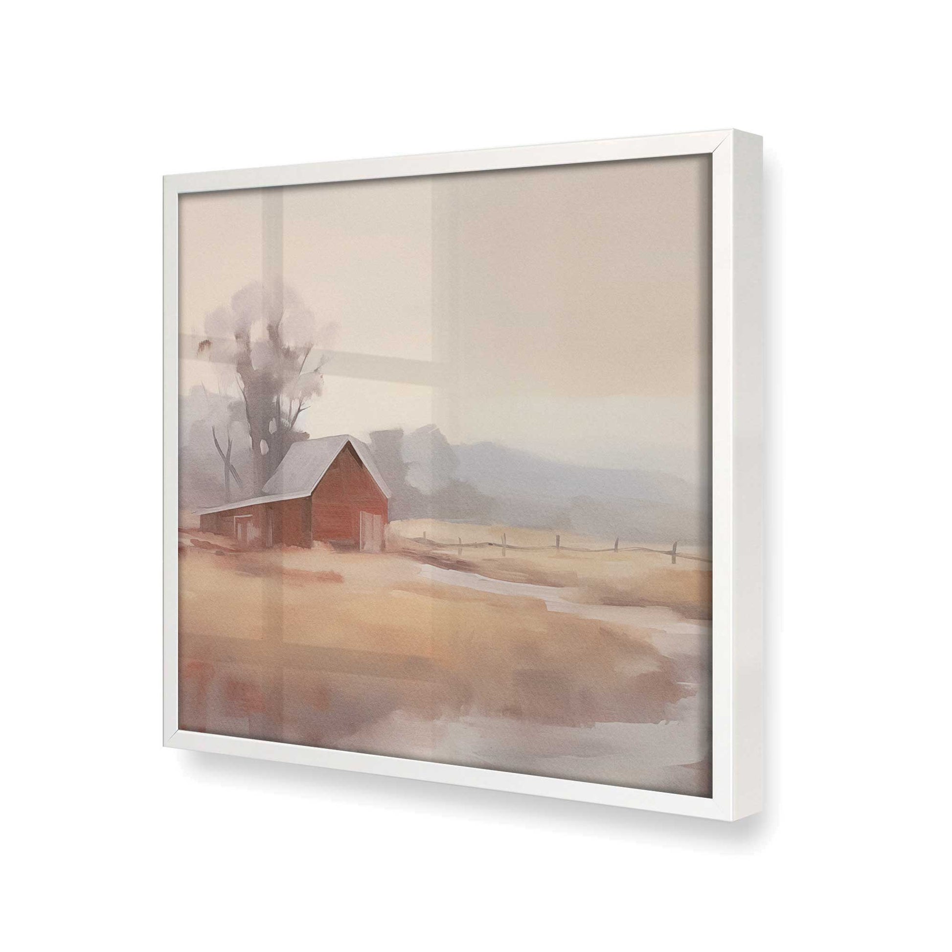 [Color:Opaque White], Picture of art in a Opaque White frame at an angle