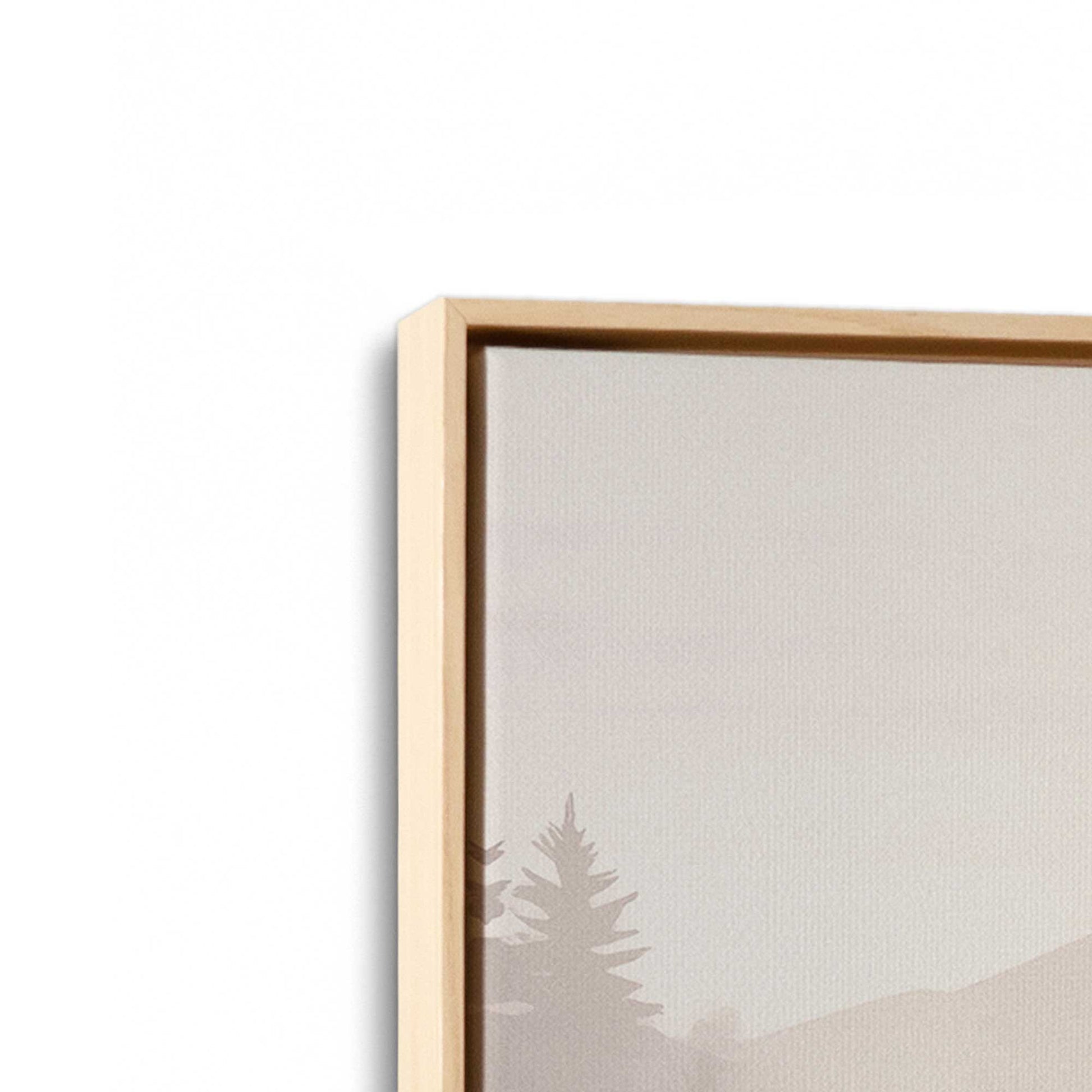 [Color:American Maple], Picture of art in a American Maple frame at an angle