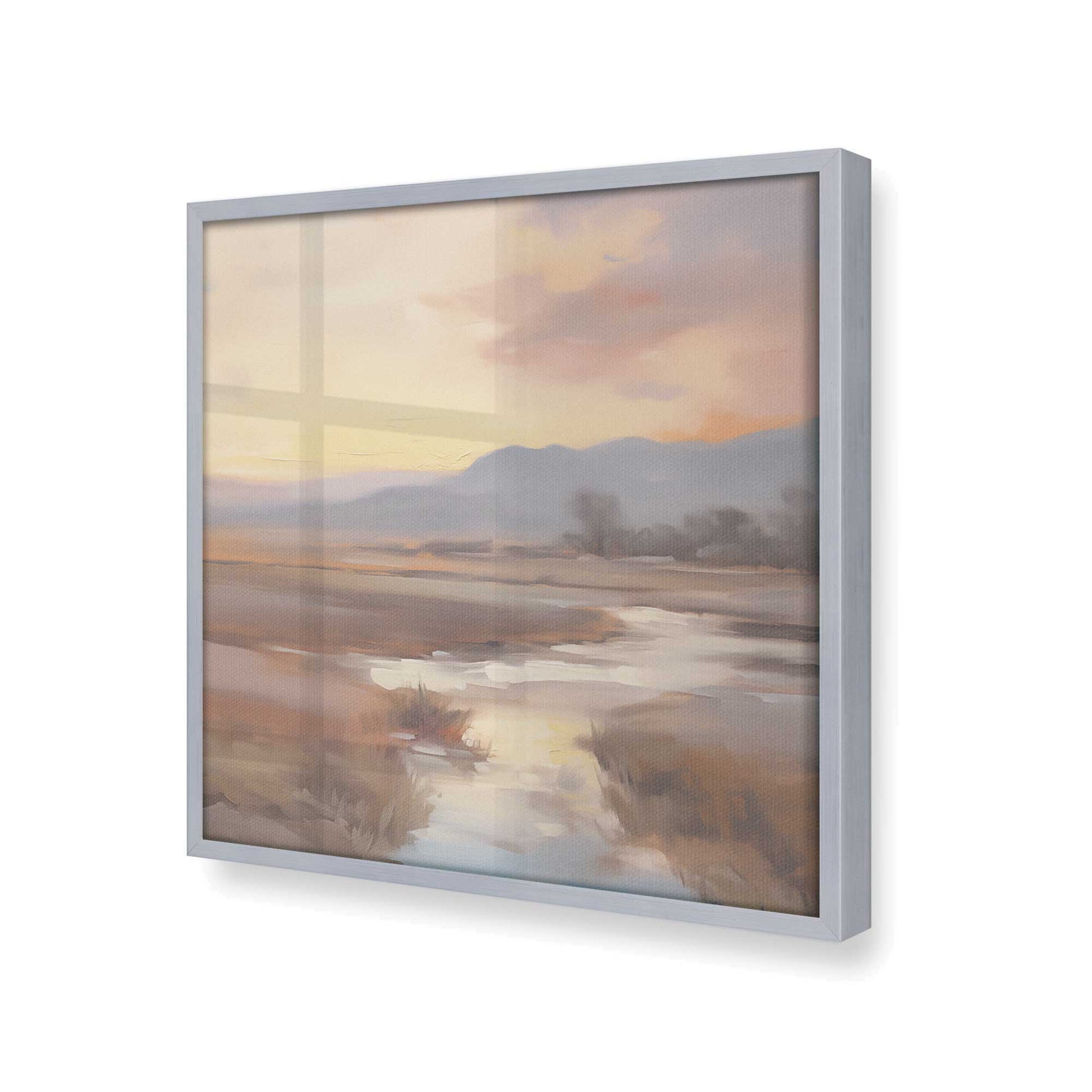 [Color:Polished Chrome], Picture of art in a Polished Chrome frame at an angle