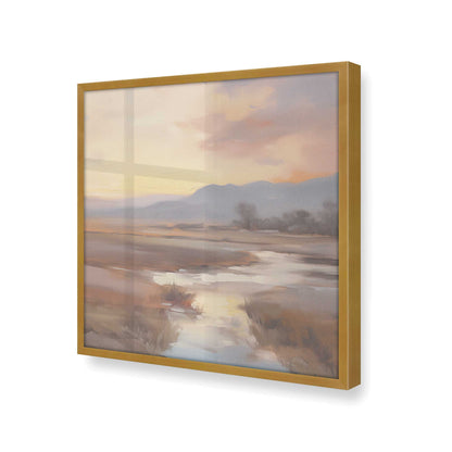 [Color:Polished Gold], Picture of art in a Polished Gold frame at an angle