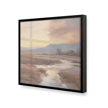 [Color:Satin Black], Picture of art in a Satin Black frame at an angle