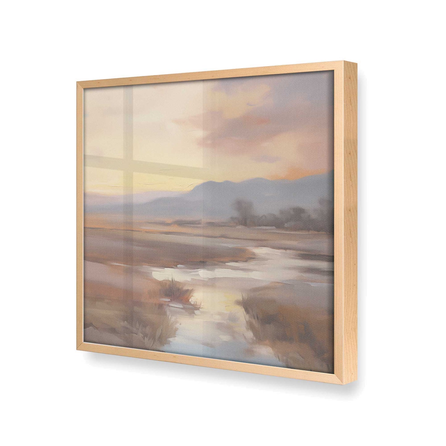 [Color:Raw Maple], Picture of art in a Raw Maple frame at an angle