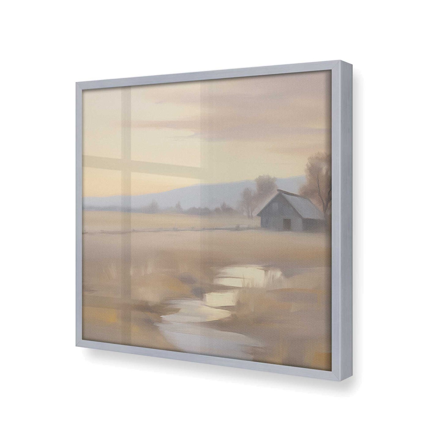 [Color:Polished Chrome], Picture of art in a Polished Chrome frame at an angle