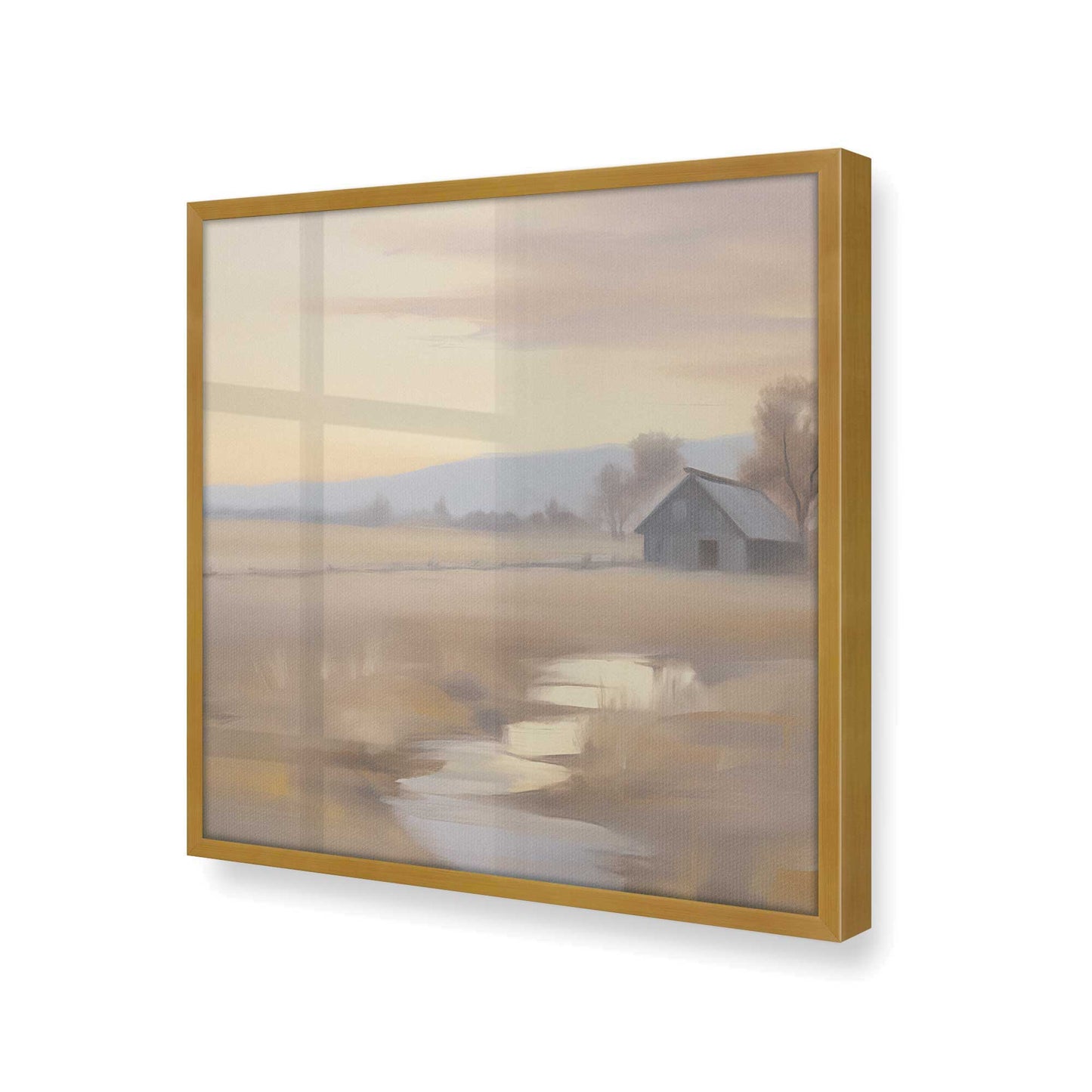 [Color:Polished Gold], Picture of art in a Polished Gold frame at an angle