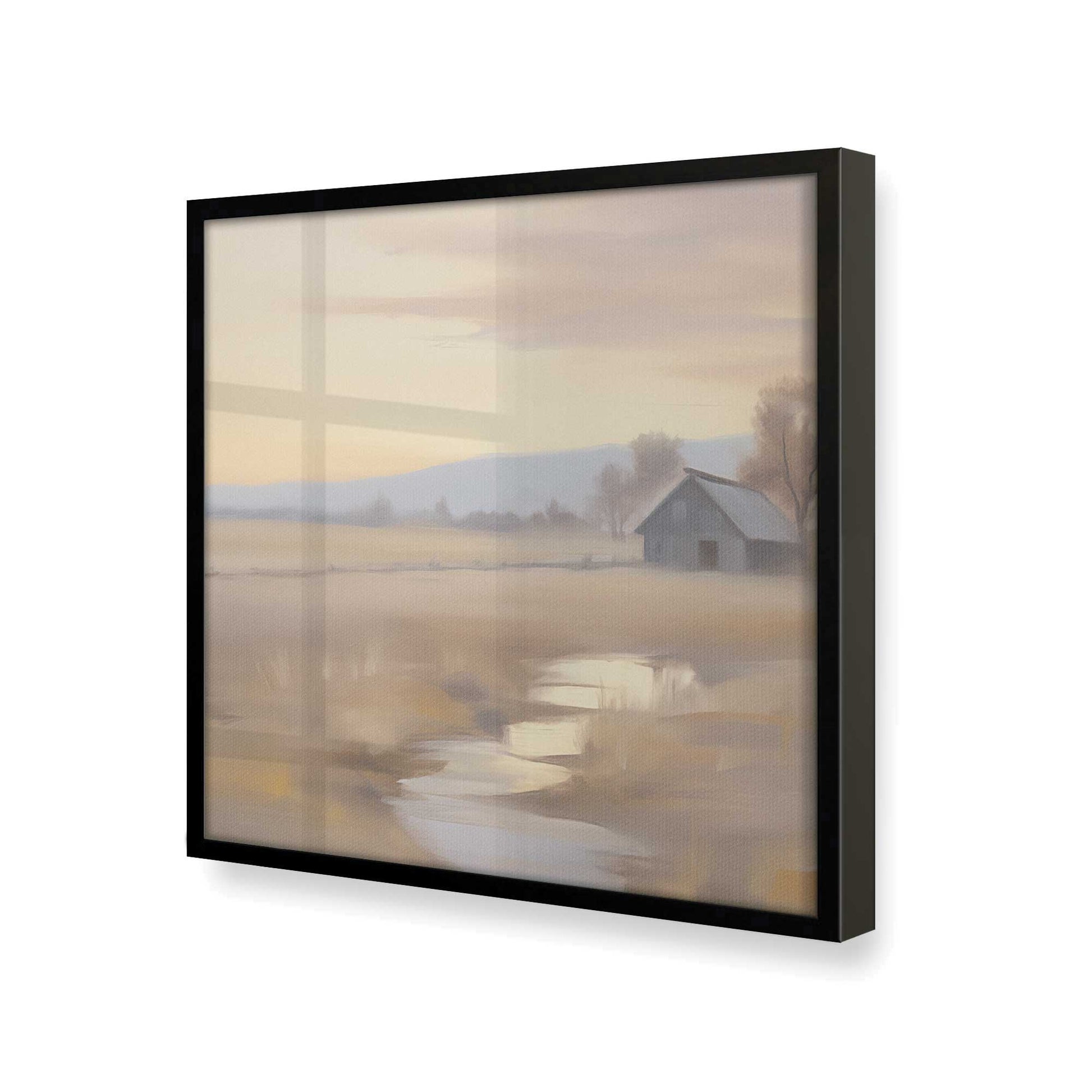 [Color:Satin Black], Picture of art in a Satin Black frame at an angle