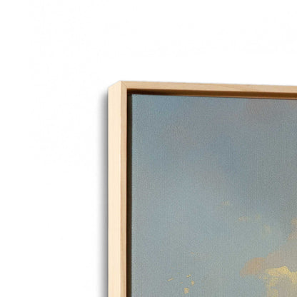 [Color:American Maple], Picture of art in a American Maple frame at an angle