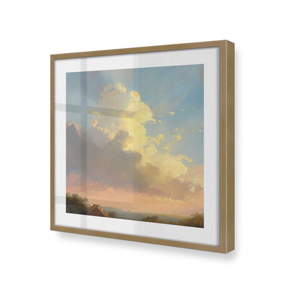 [Color:Brushed Gold], Picture of art in a Brushed Gold frame at an angle