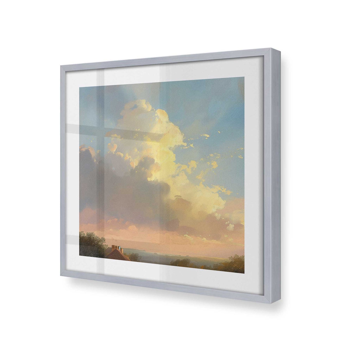 [Color:Polished Chrome], Picture of art in a Polished Chrome frame at an angle