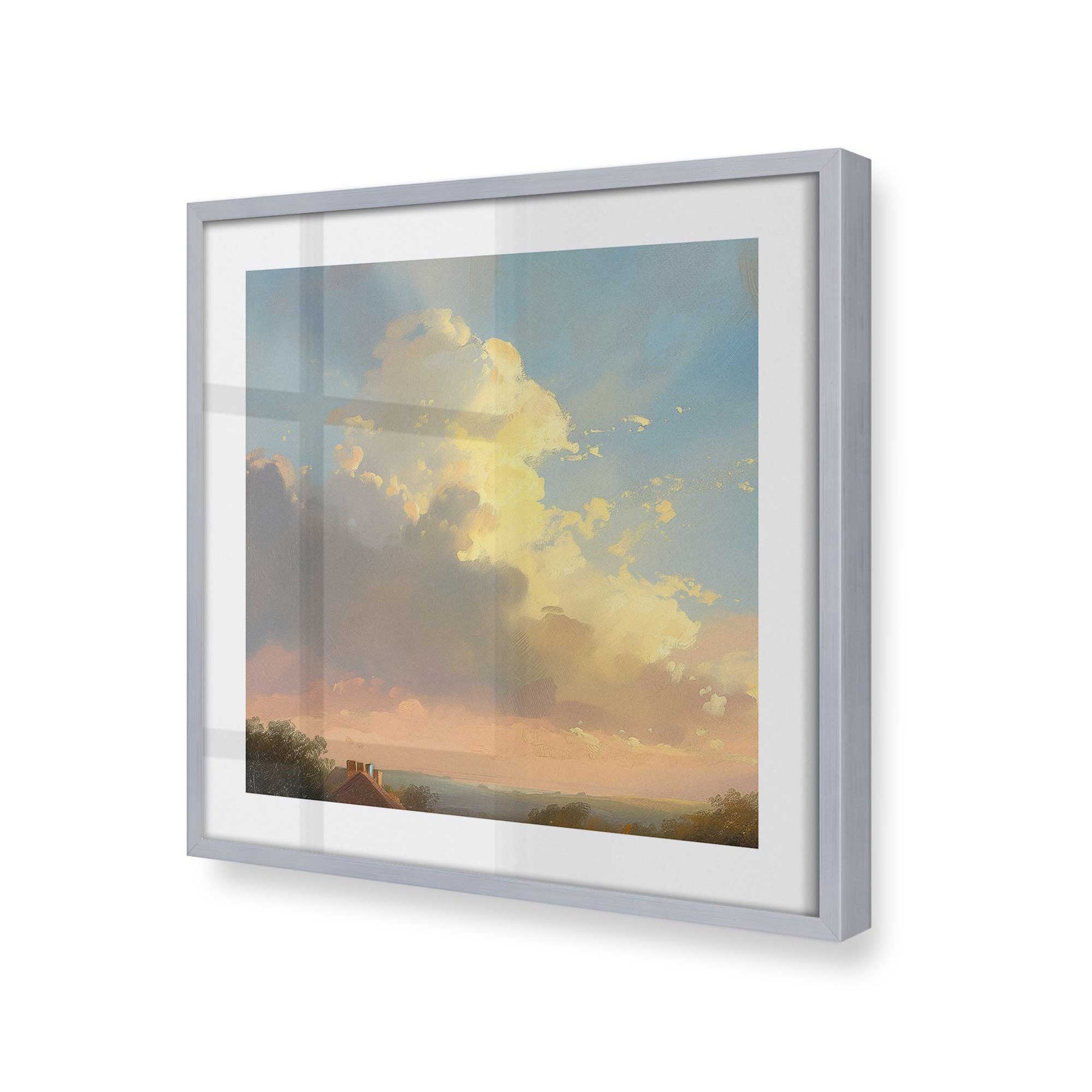 [Color:Polished Chrome], Picture of art in a Polished Chrome frame at an angle