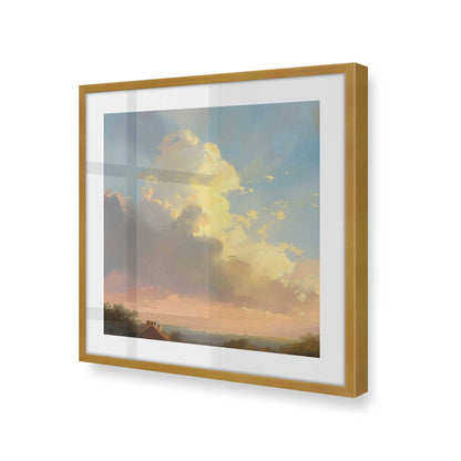 [Color:Polished Gold], Picture of art in a Polished Gold frame at an angle