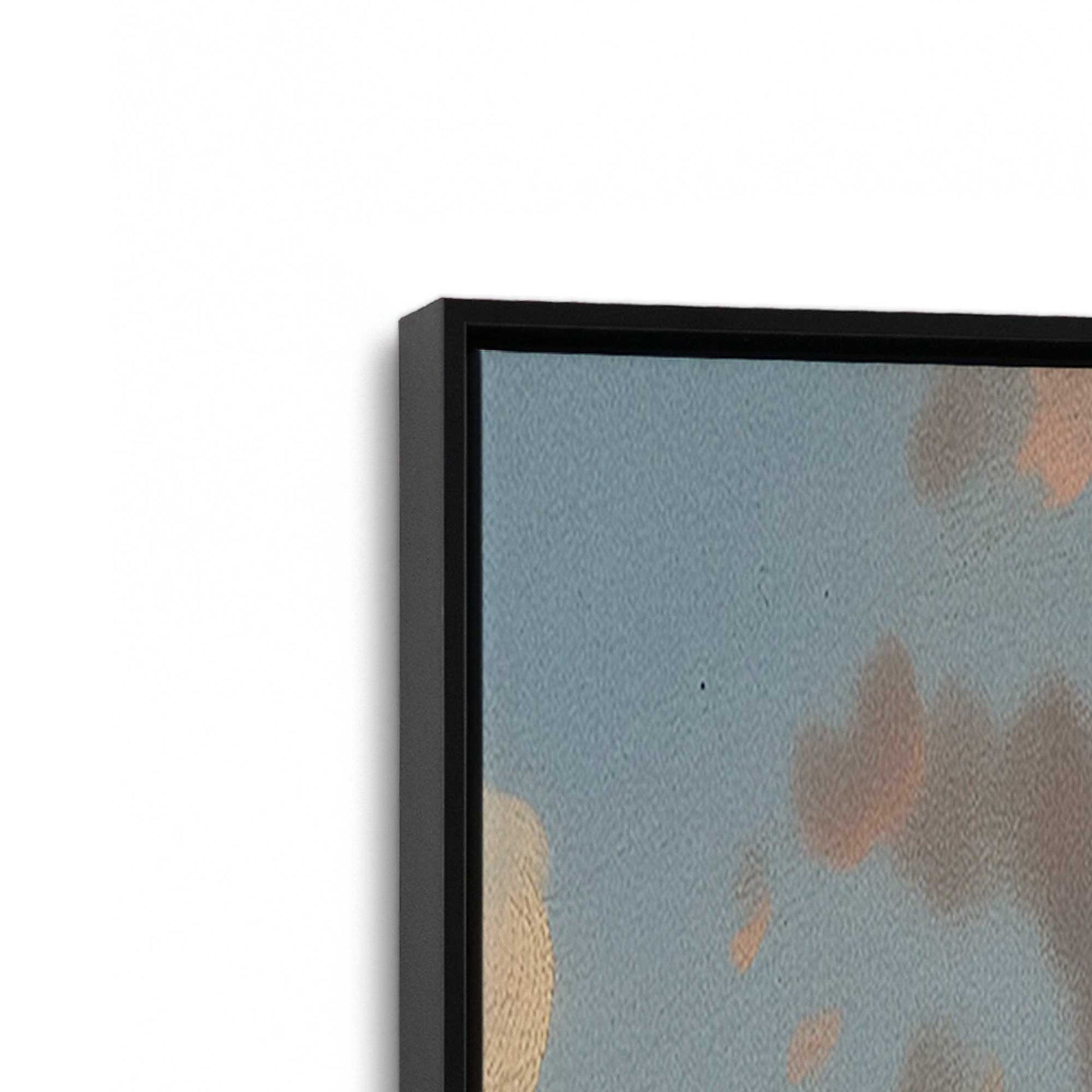 [Color:Satin Black], Picture of art in a Satin Black frame at an angle