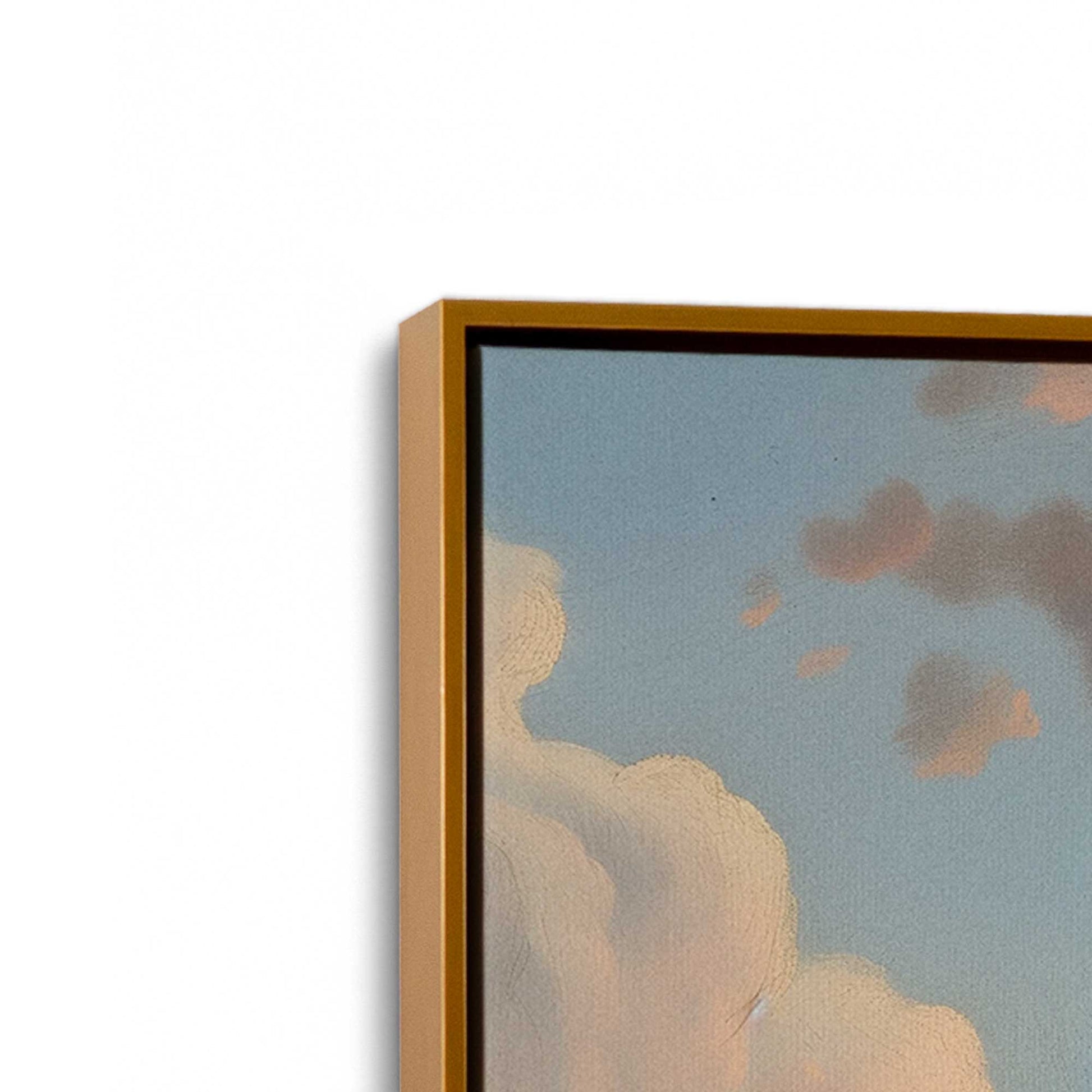 [Color:Polished Gold], Picture of art in a Polished Gold frame at an angle