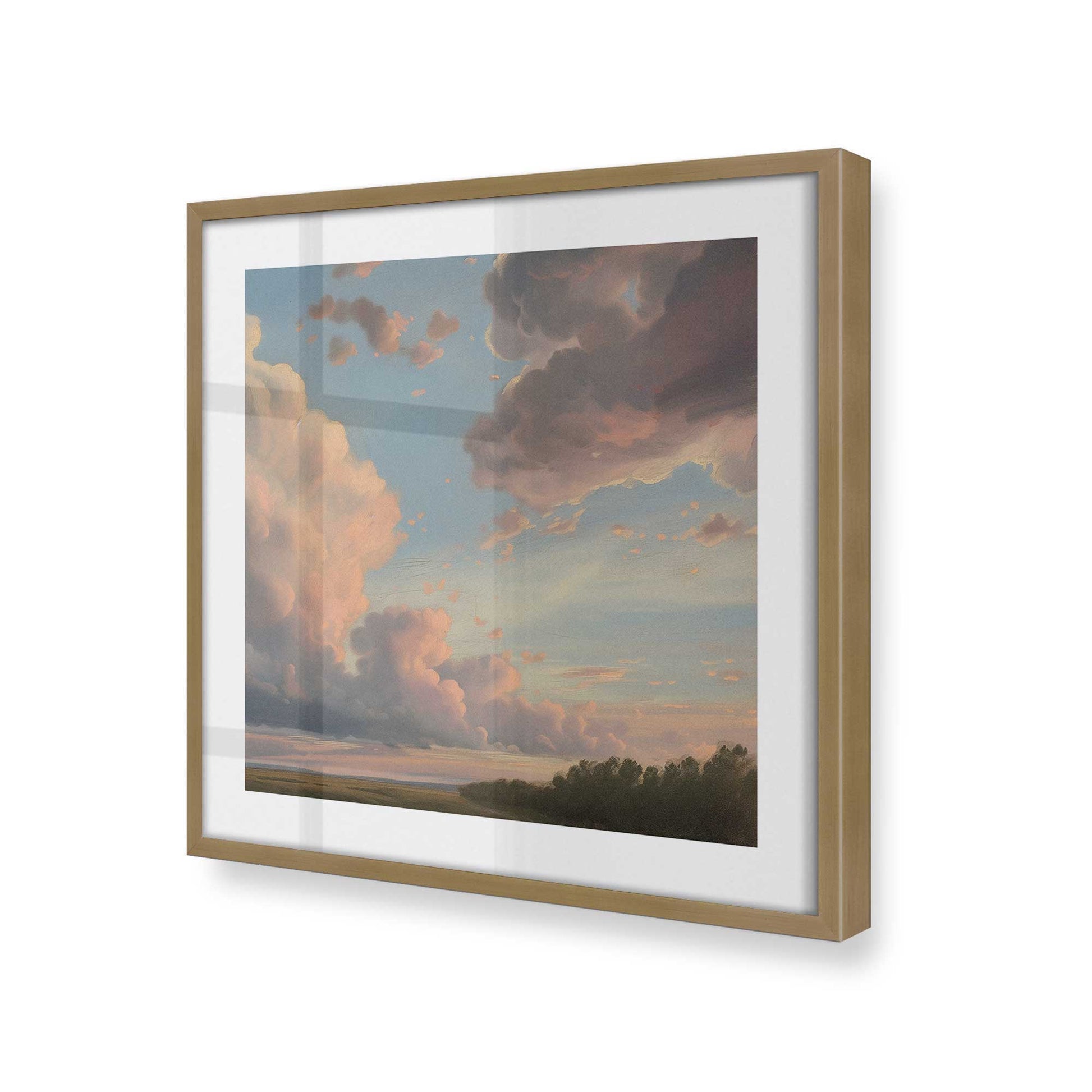 [Color:Brushed Gold], Picture of art in a Brushed Gold frame at an angle