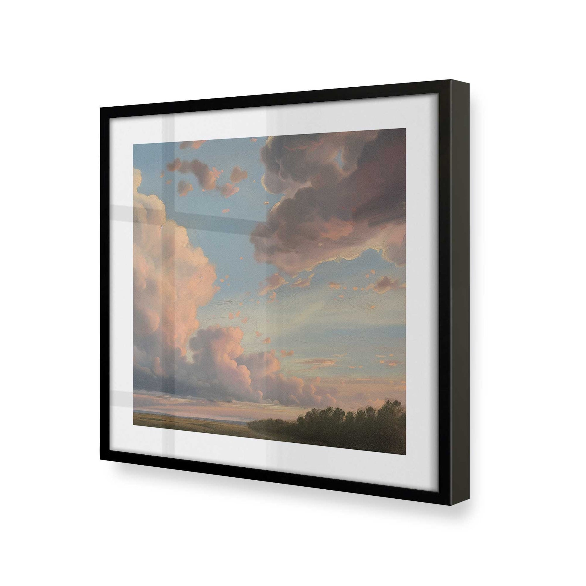 [Color:Satin Black], Picture of art in a Satin Black frame at an angle