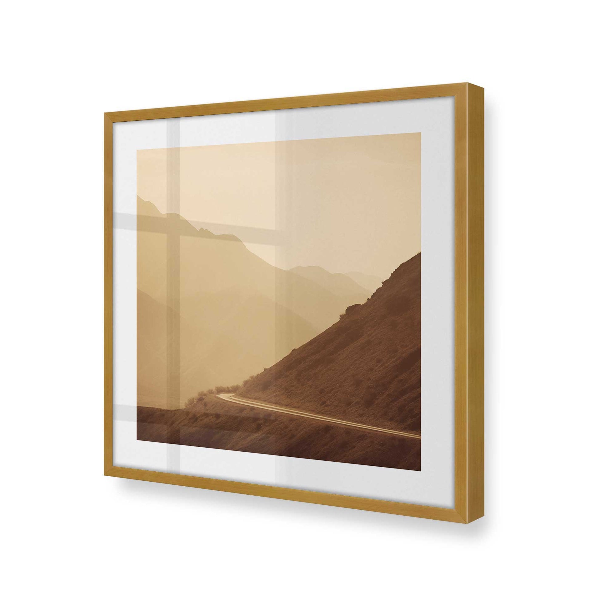 [Color:Polished Gold], Picture of art in a Polished Gold frame at an angle