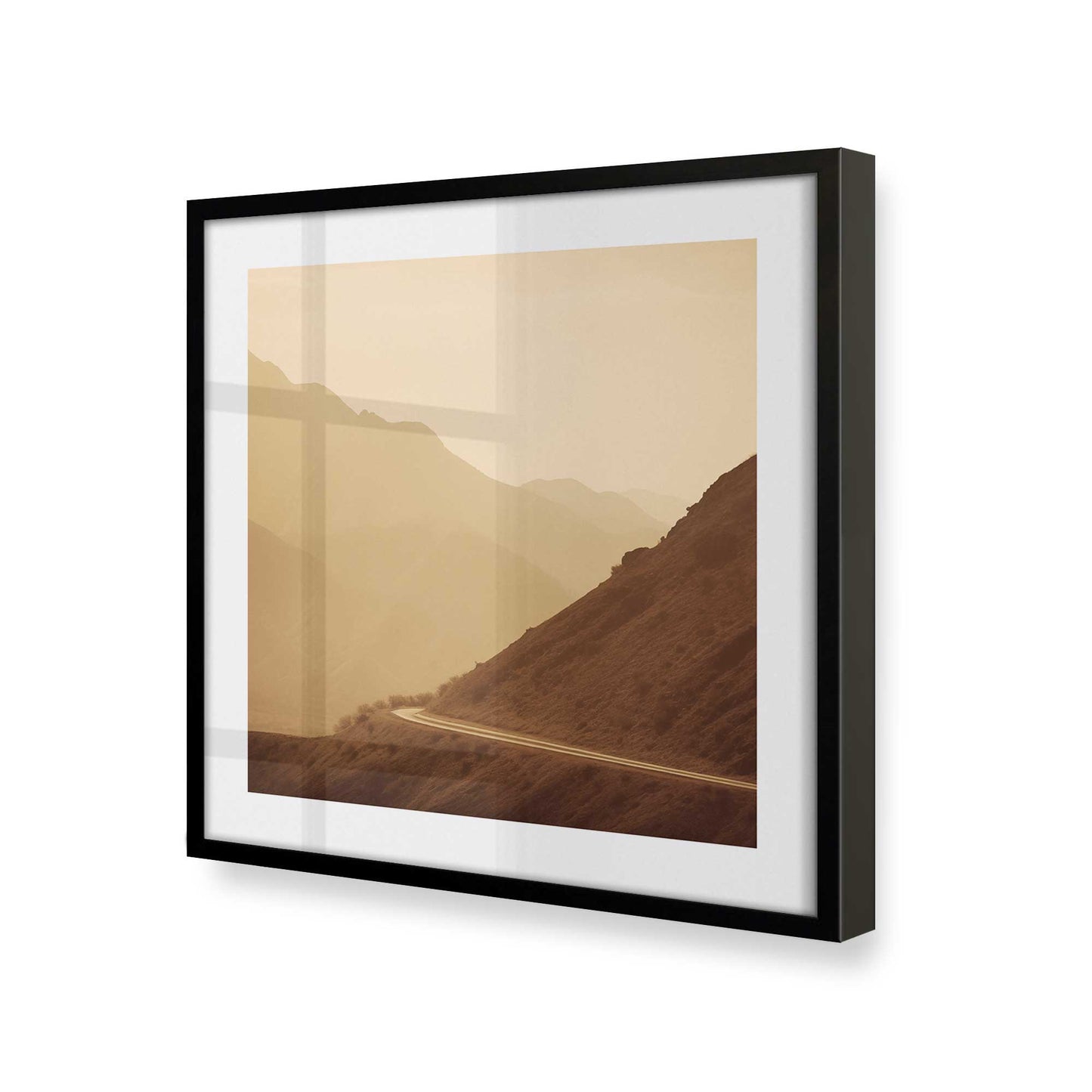 [Color:Satin Black], Picture of art in a Satin Black frame at an angle