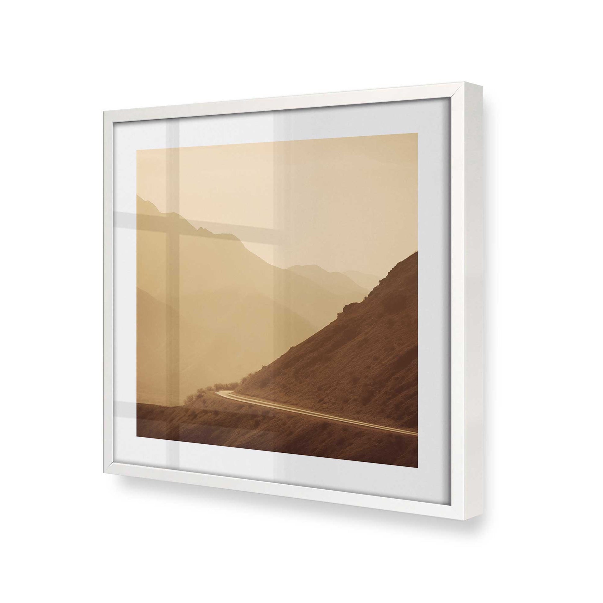 [Color:Opaque White], Picture of art in a Opaque White frame at an angle